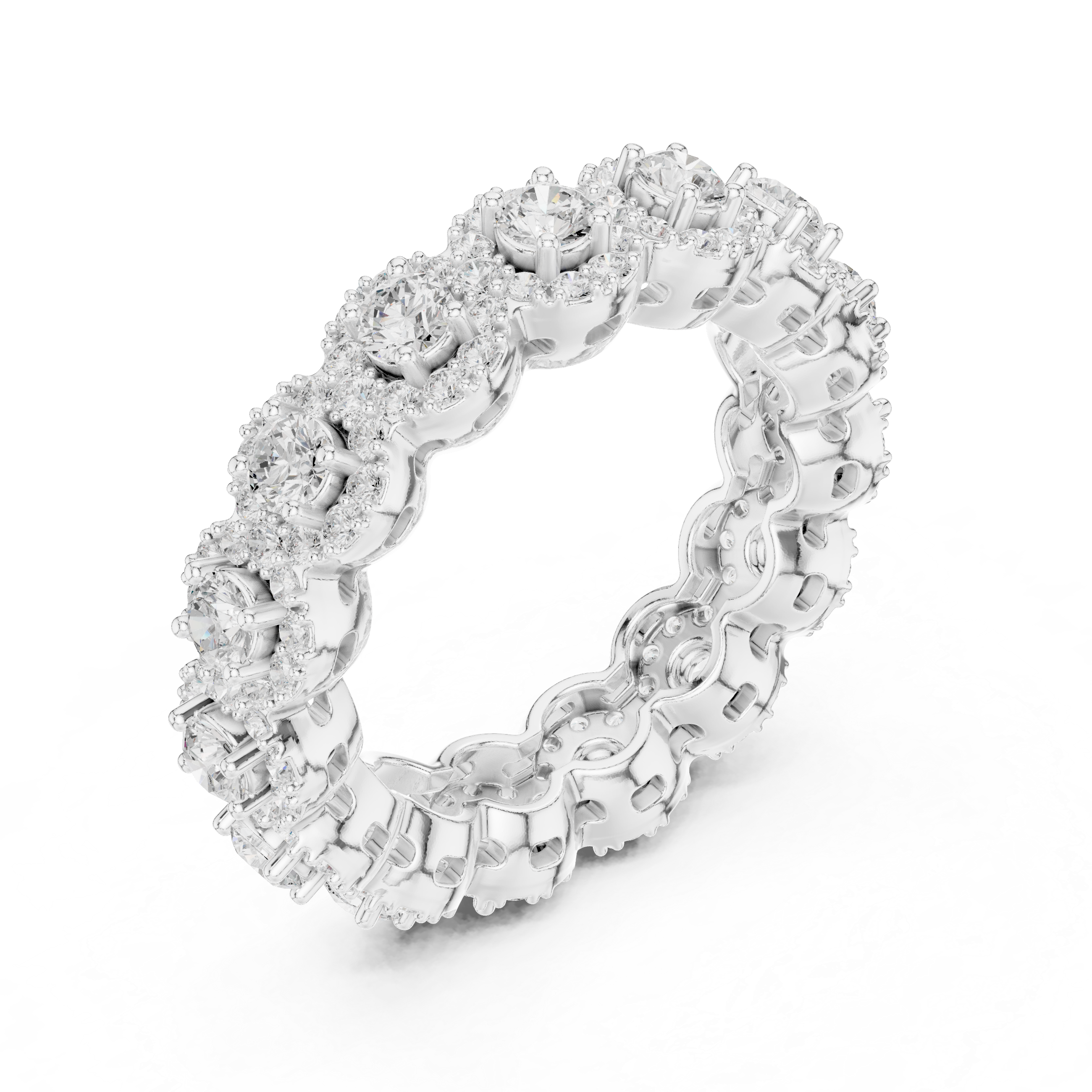 Floral Halo Diamond Eternity Band