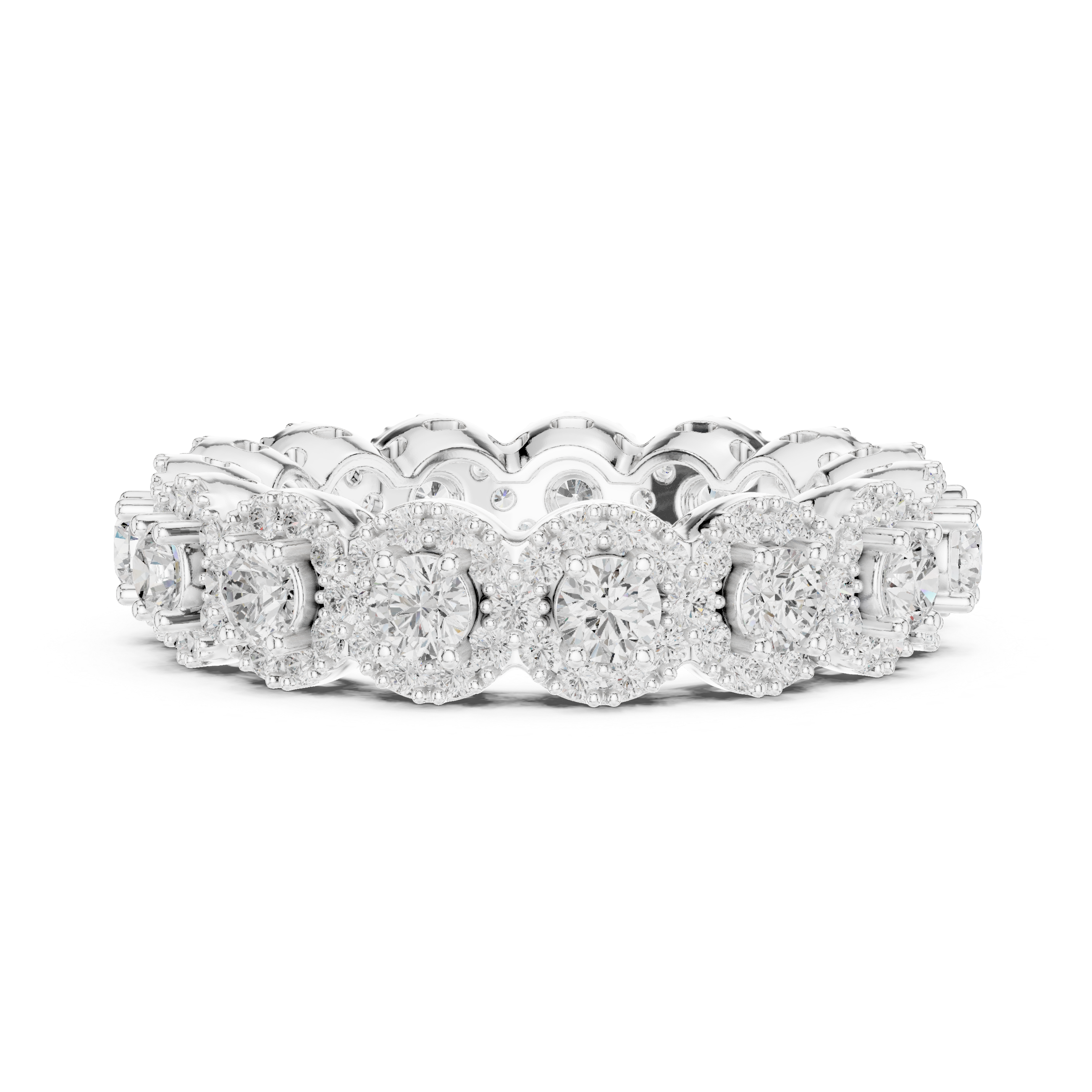 Floral Halo Diamond Eternity Band