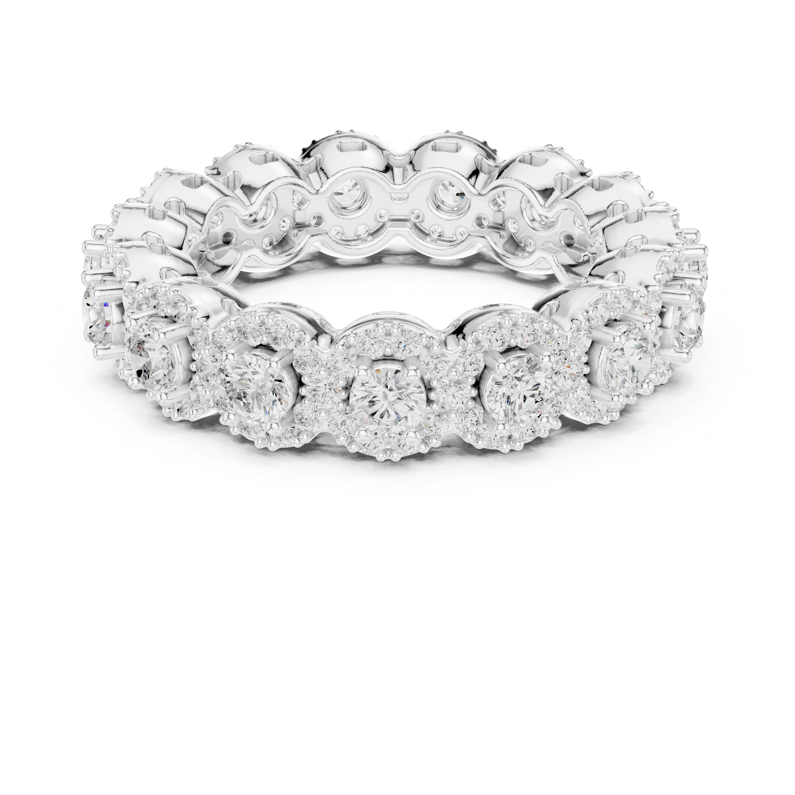 Floral Halo Diamond Eternity Band