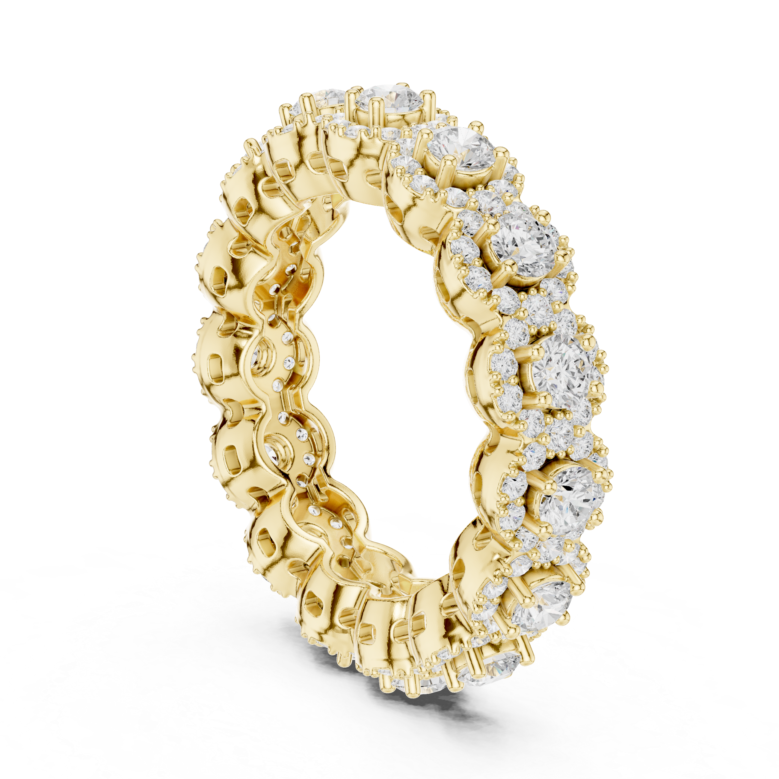 Floral Halo Diamond Eternity Band