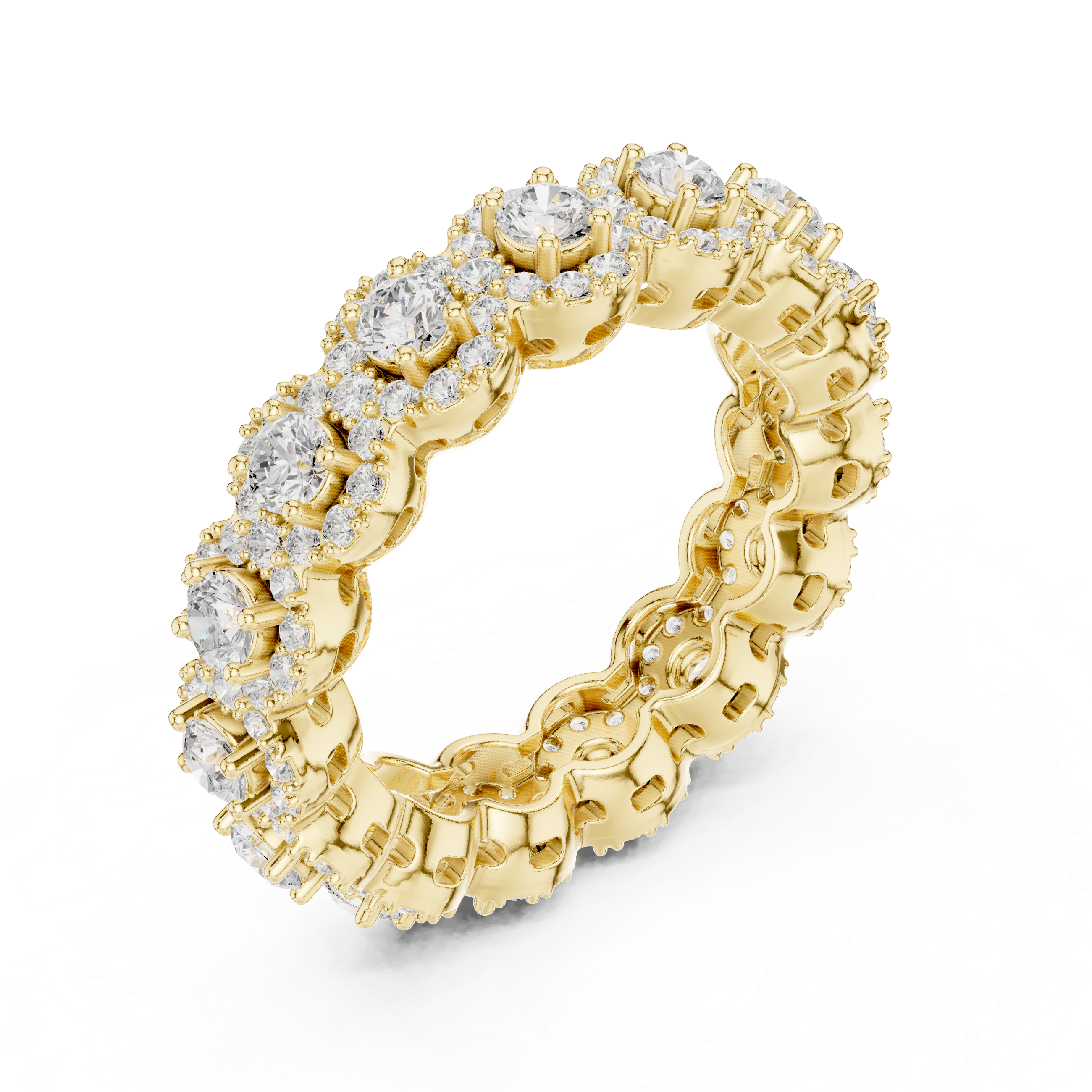 Floral Halo Diamond Eternity Band