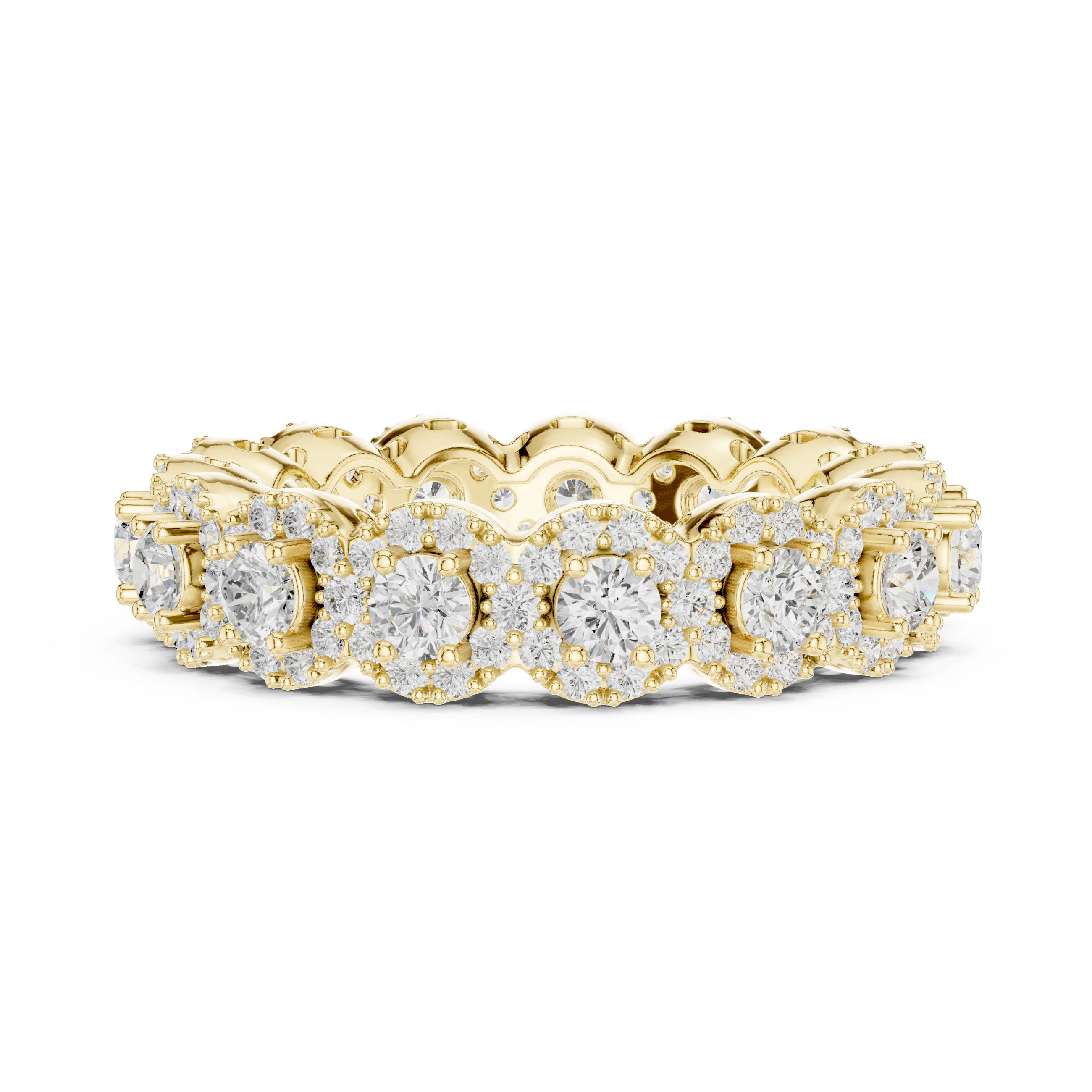 Floral Halo Diamond Eternity Band
