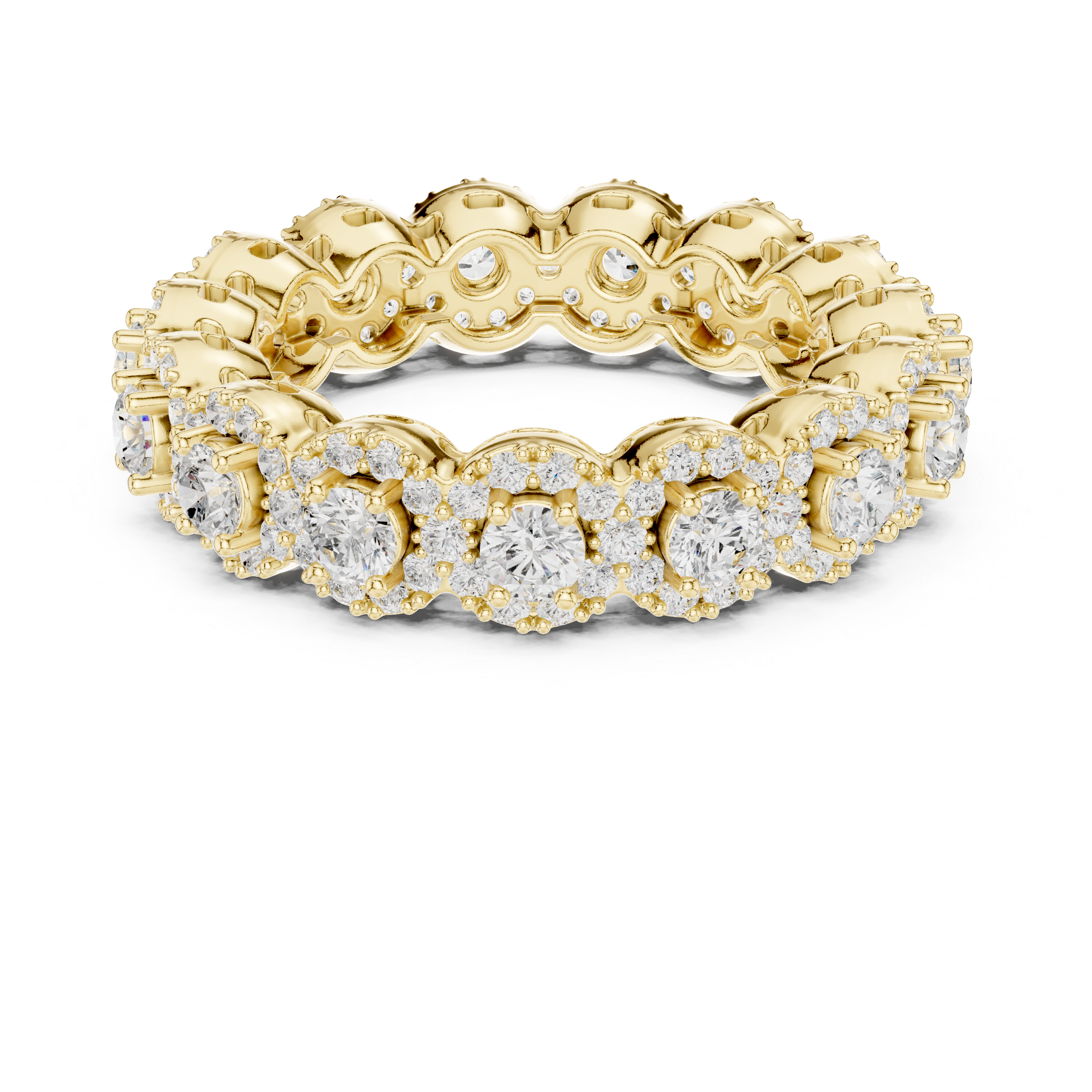Floral Halo Diamond Eternity Band