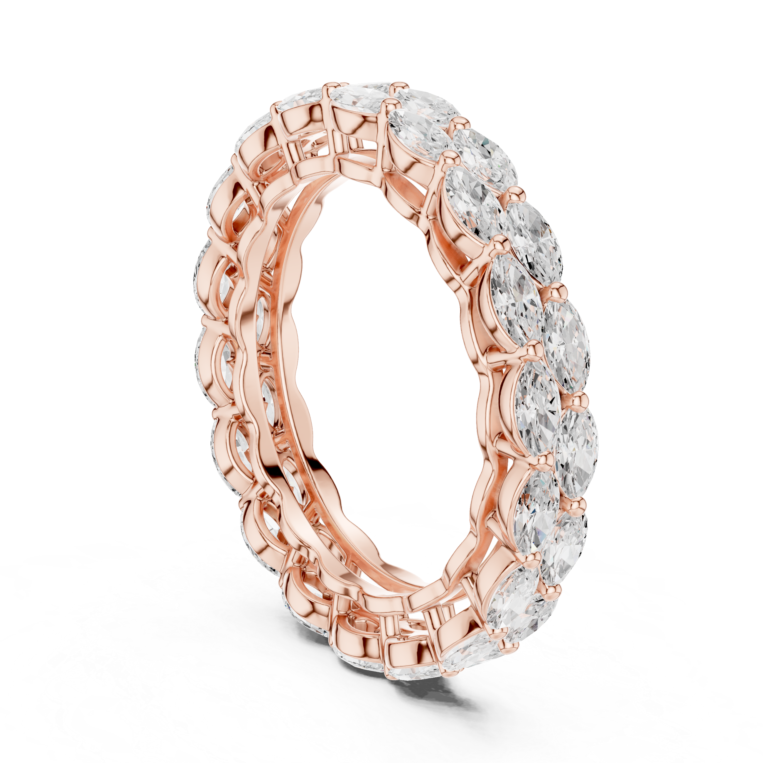 Marquise diamond eternity band