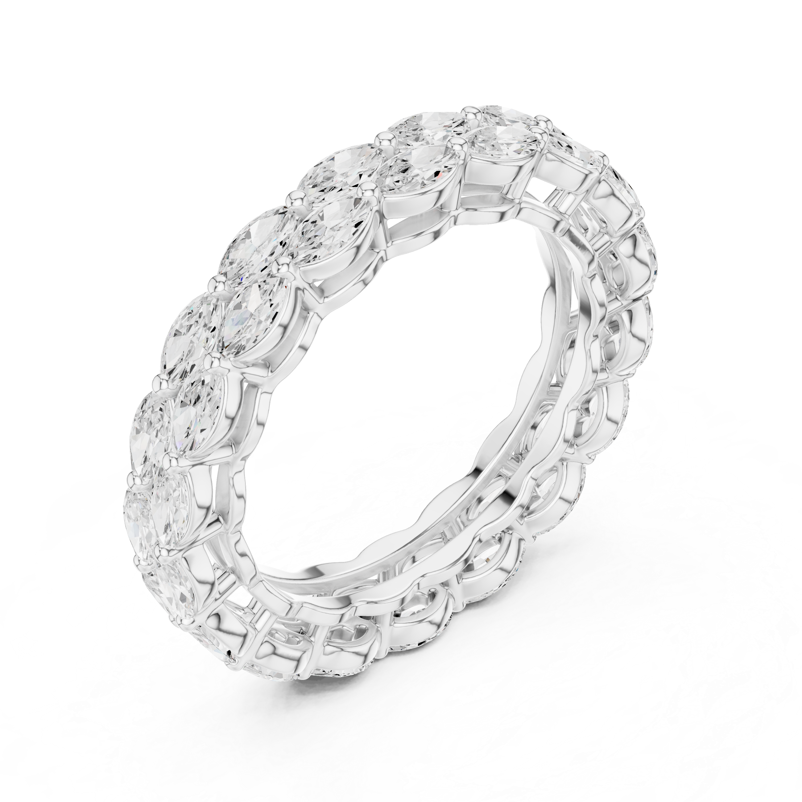 Marquise diamond eternity band