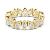Eternity band featuring marquise-cut diamonds set in a continuous bezel design