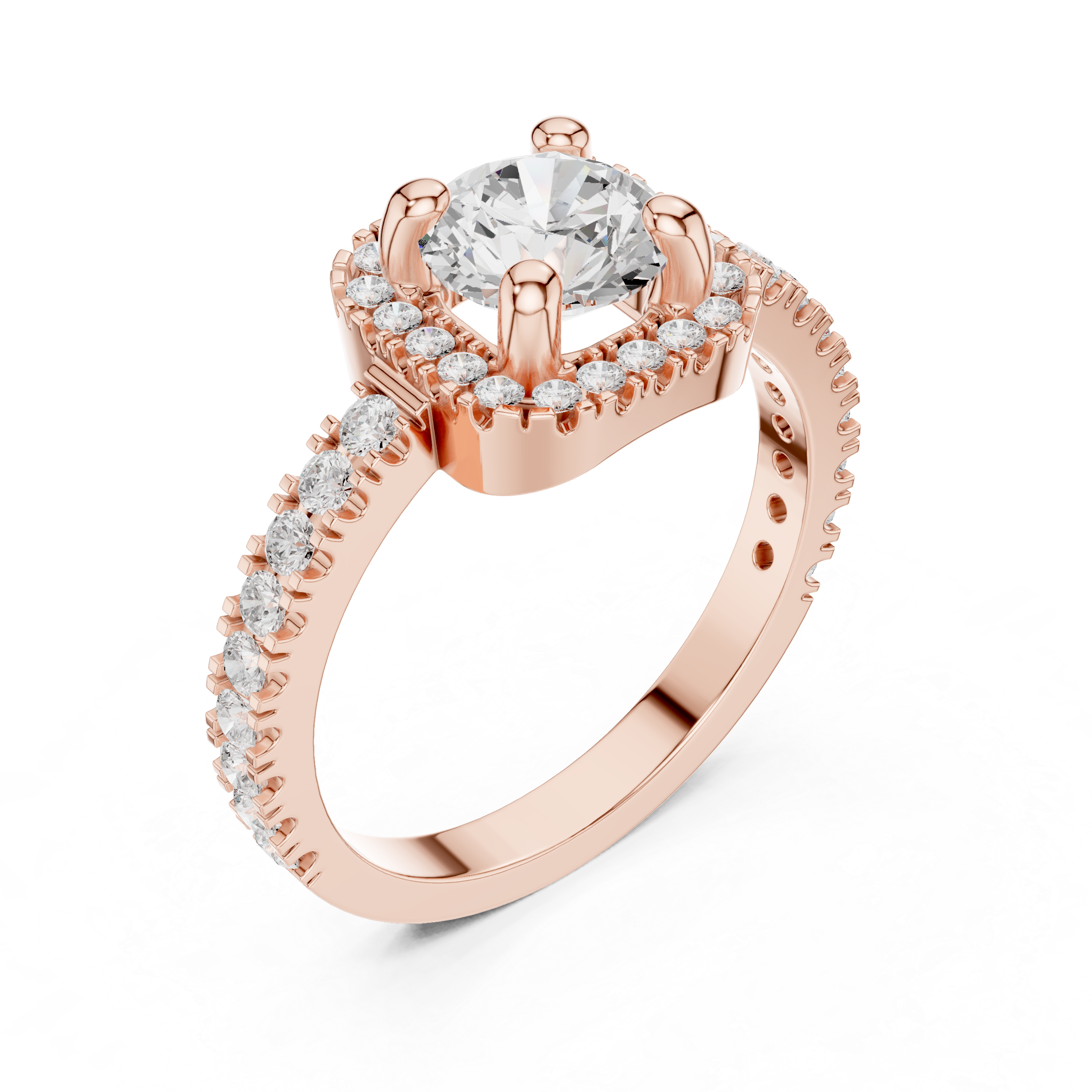 Diamond Halo Engagement Ring