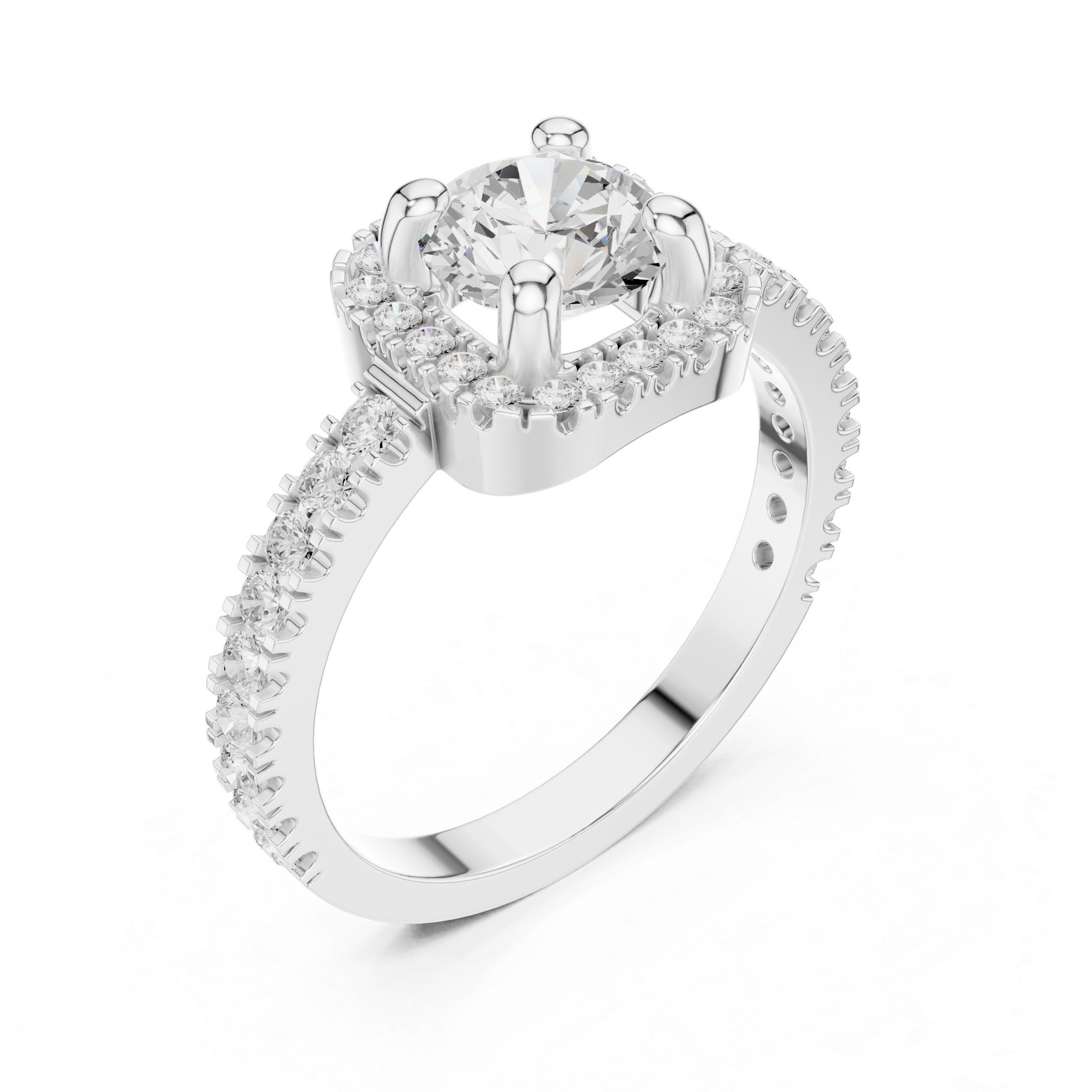 Diamond Halo Engagement Ring
