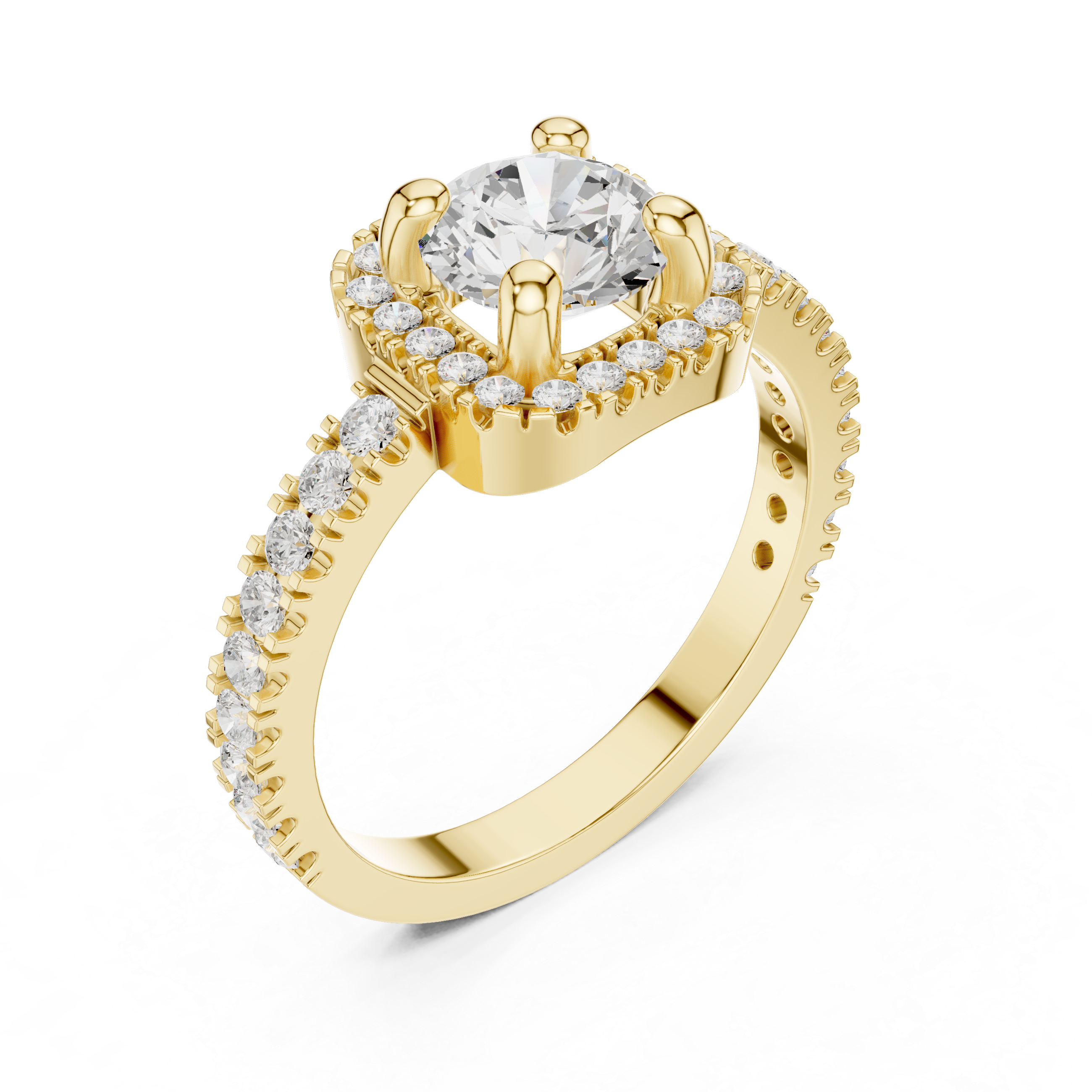 Diamond Halo Engagement Ring