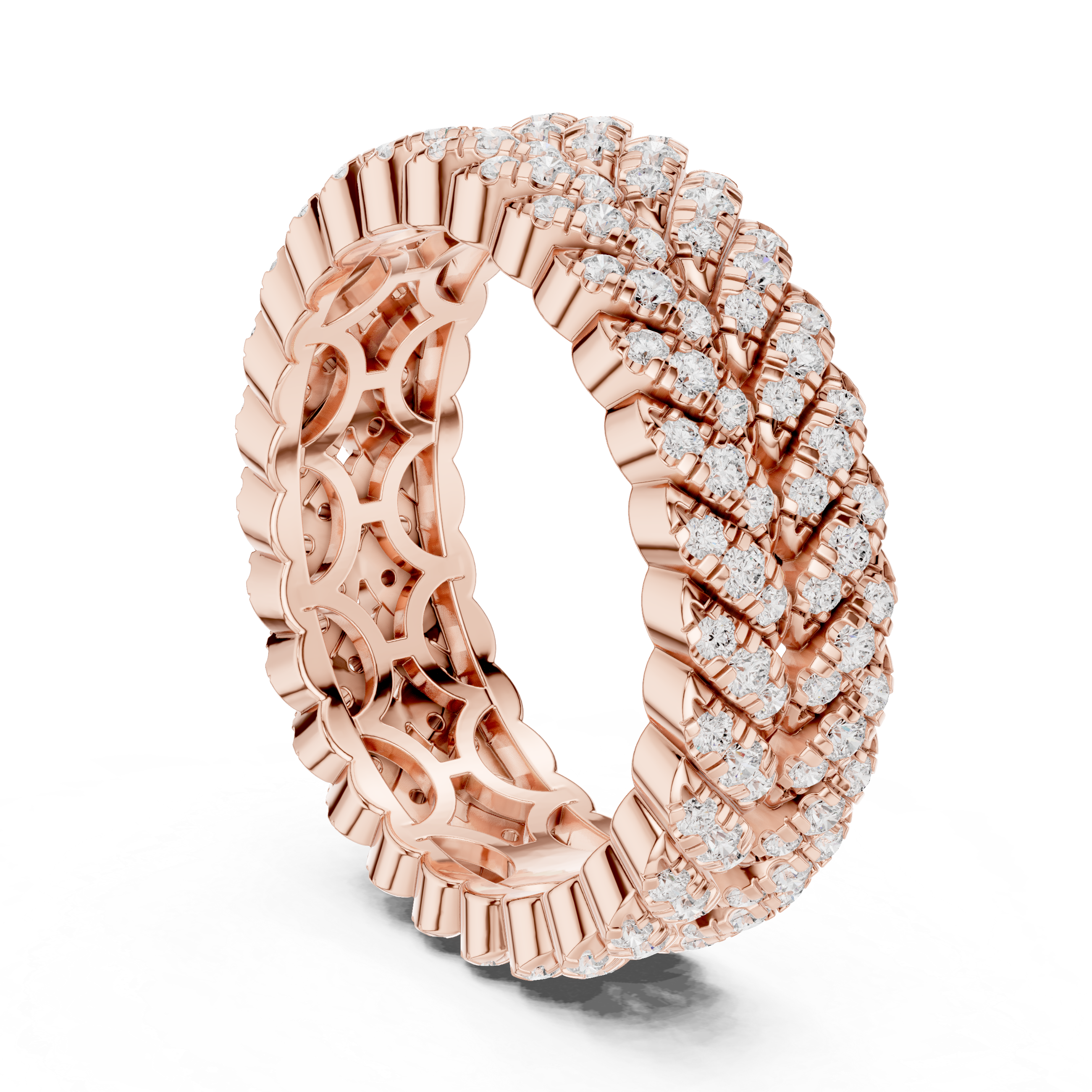 Intricate Diamond Braided Eternity Band