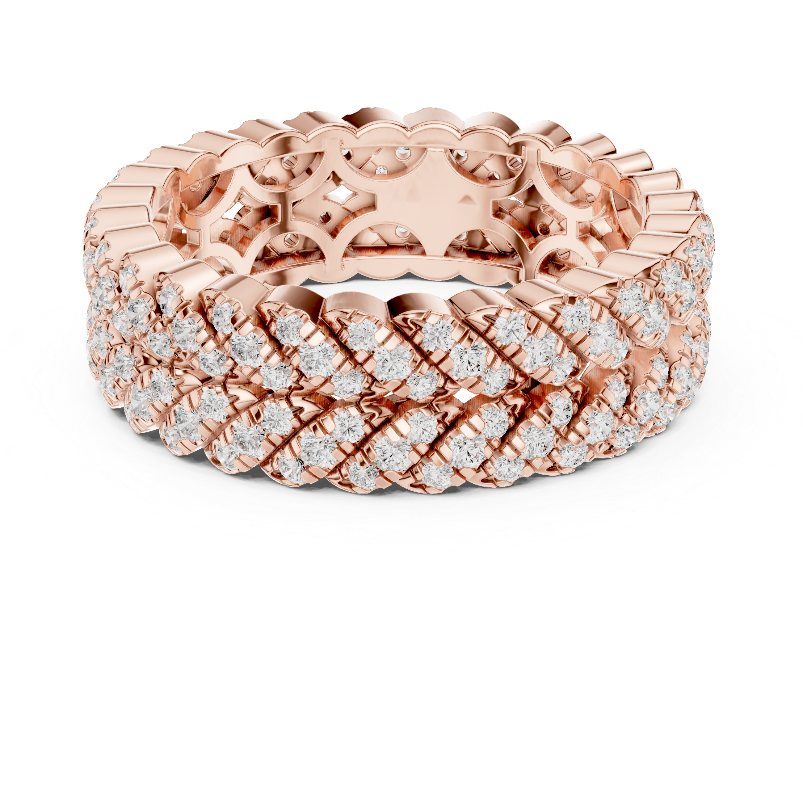Intricate Diamond Braided Eternity Band