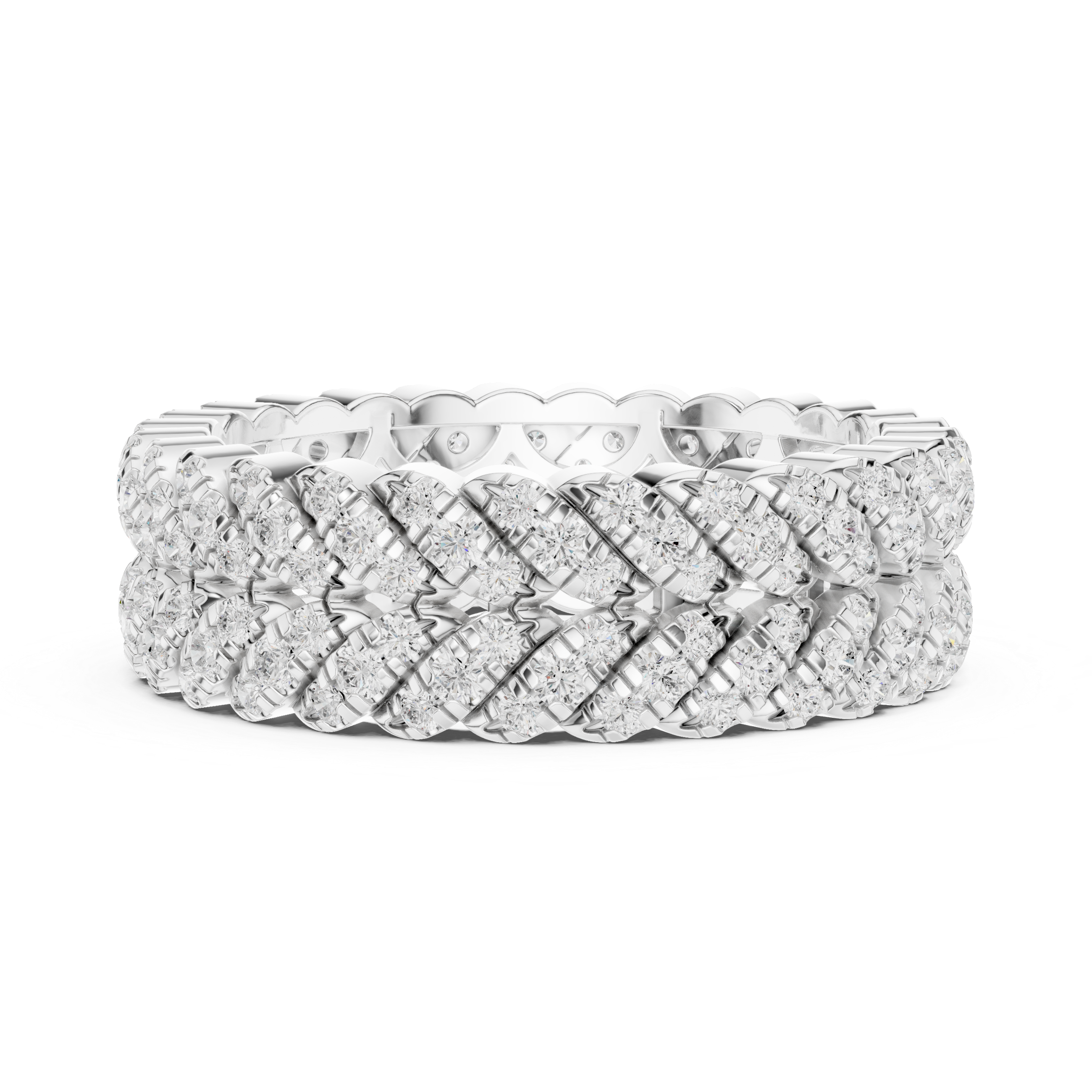 Intricate Diamond Braided Eternity Band