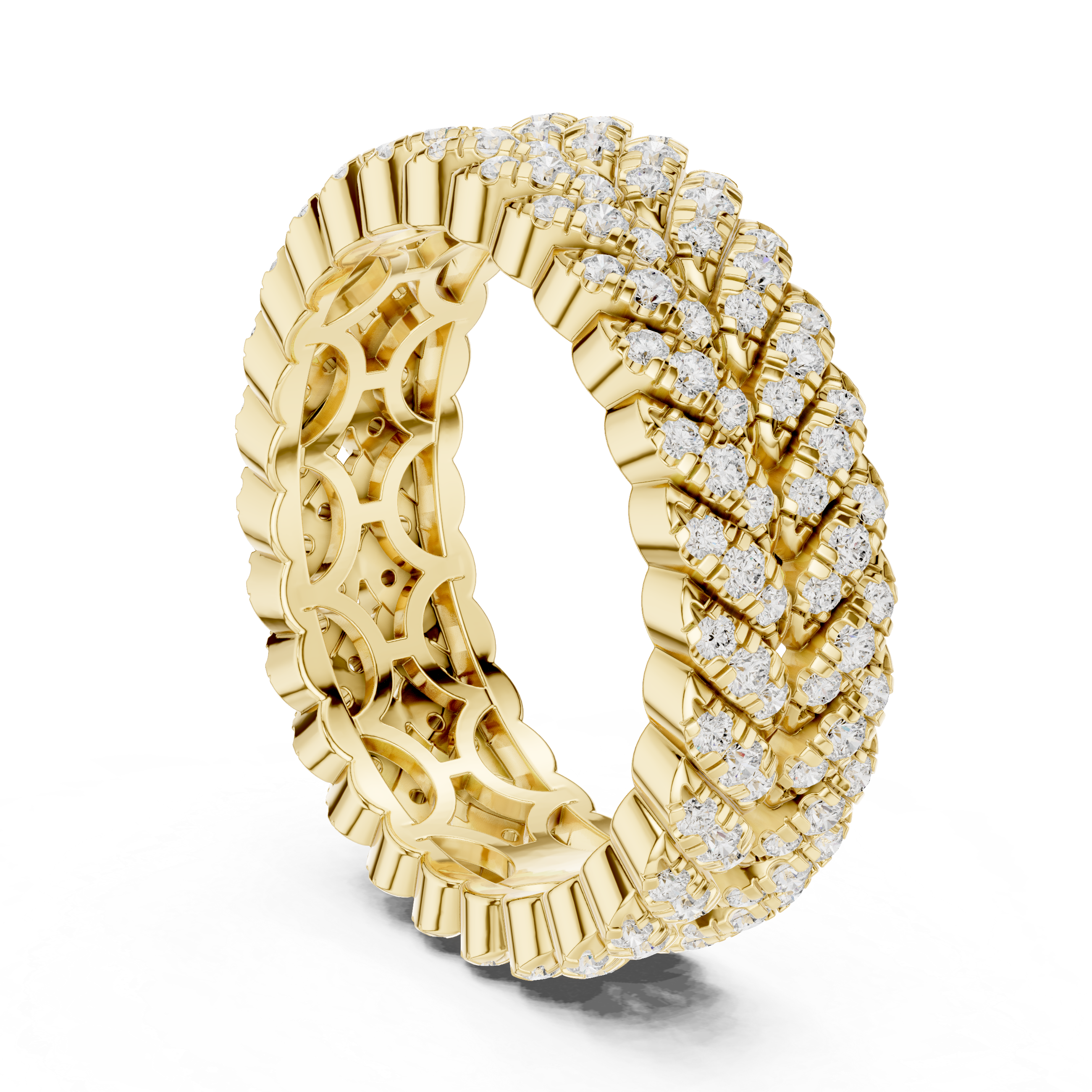 Intricate Diamond Braided Eternity Band