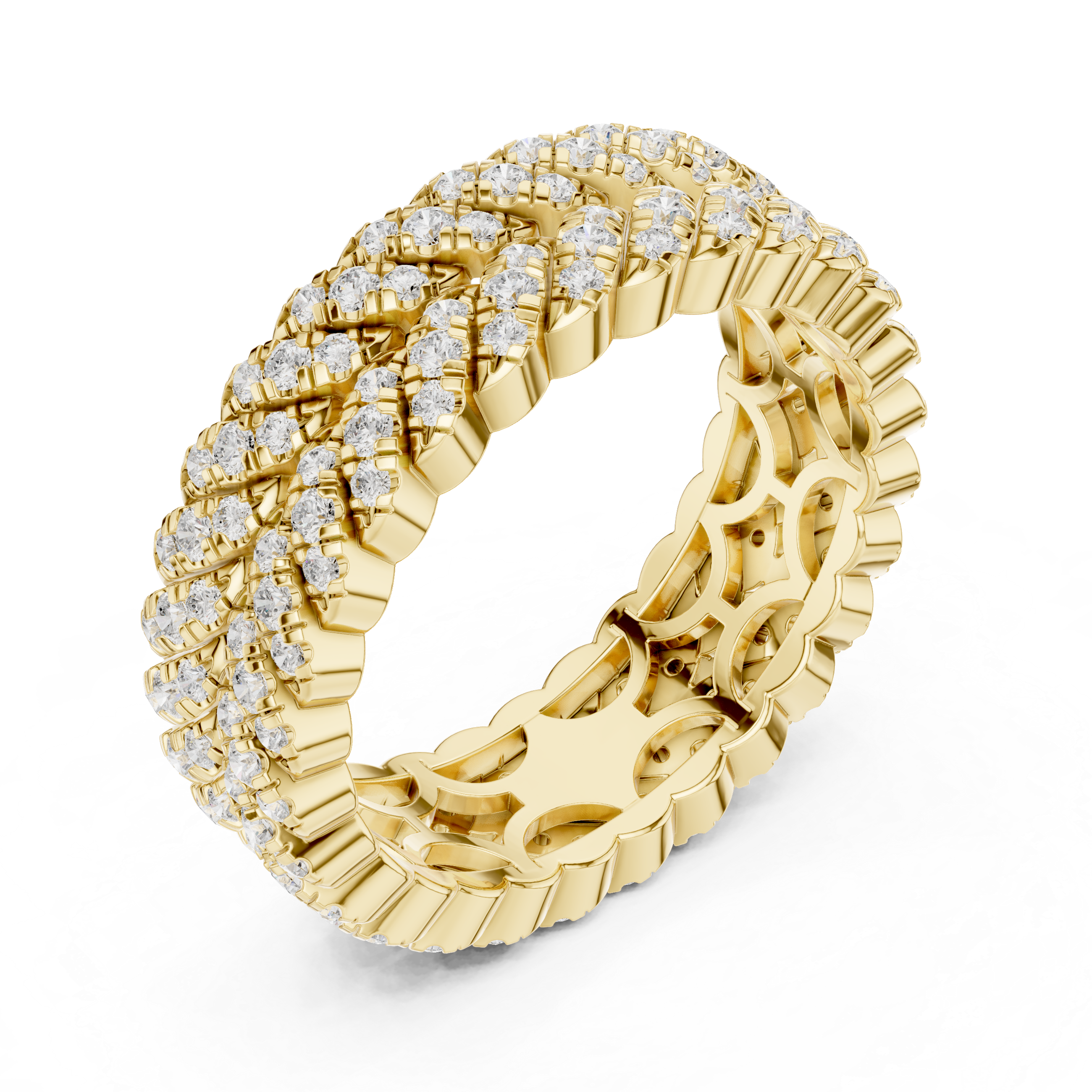 Intricate Diamond Braided Eternity Band