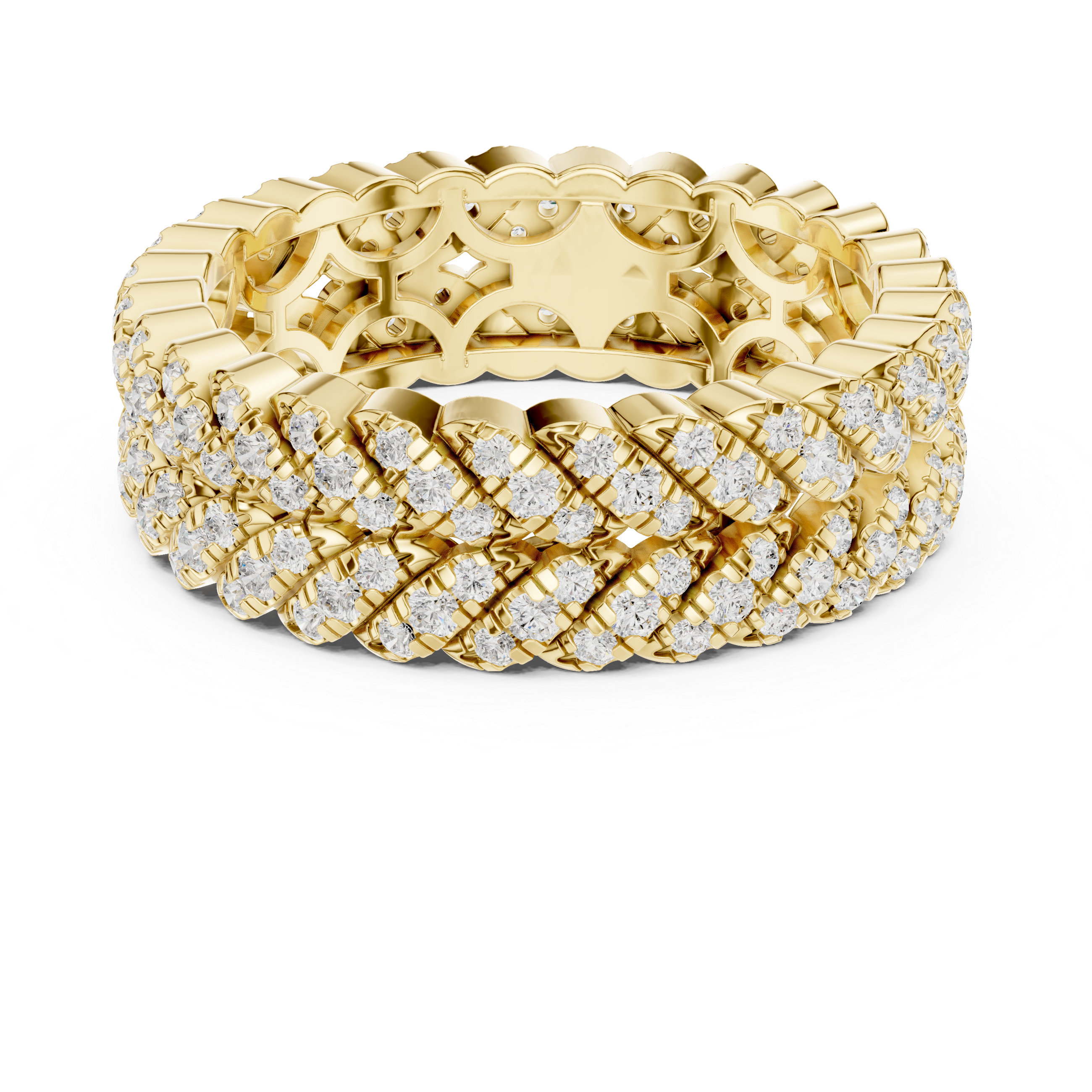 Intricate Diamond Braided Eternity Band