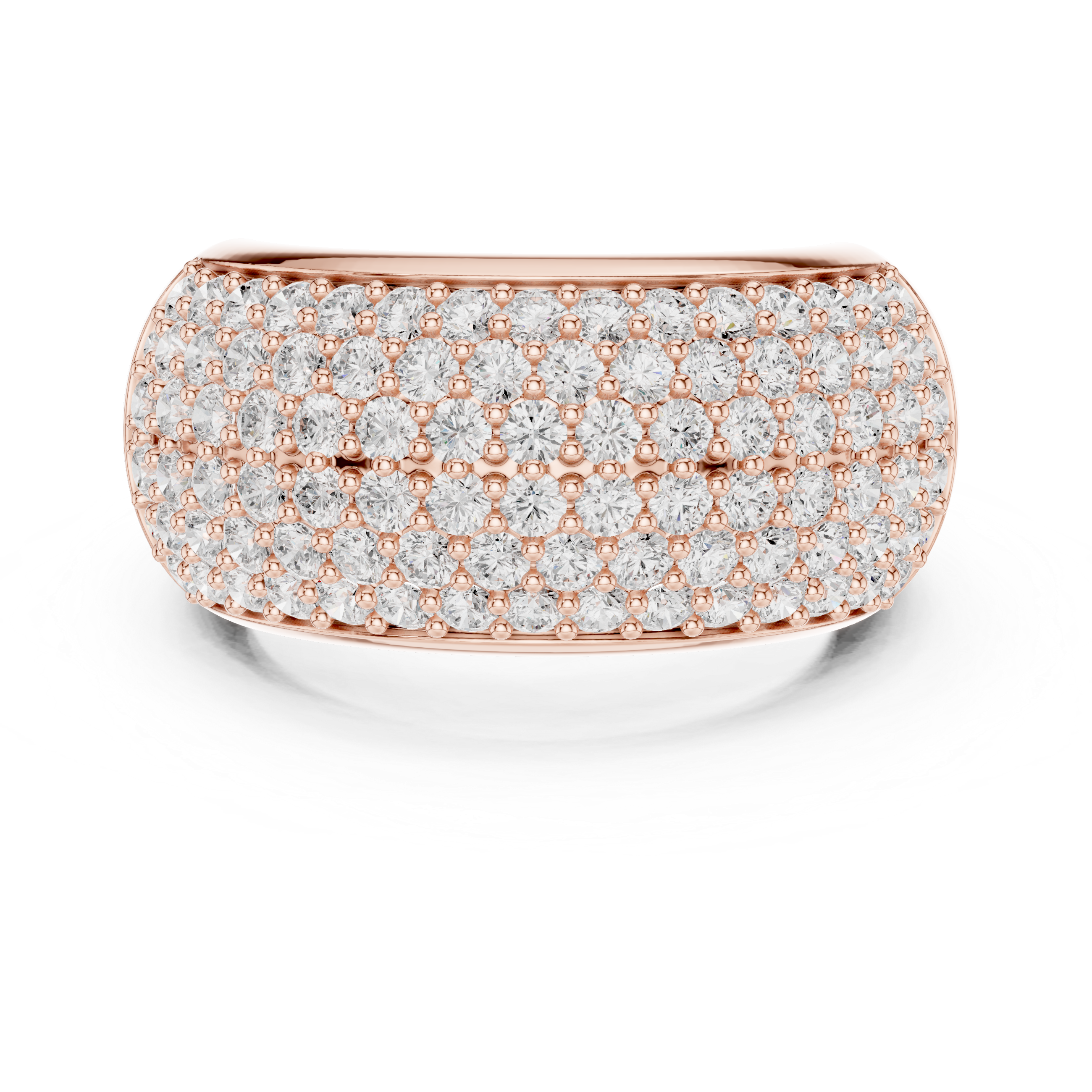 Wide Diamond Pave Statement Band