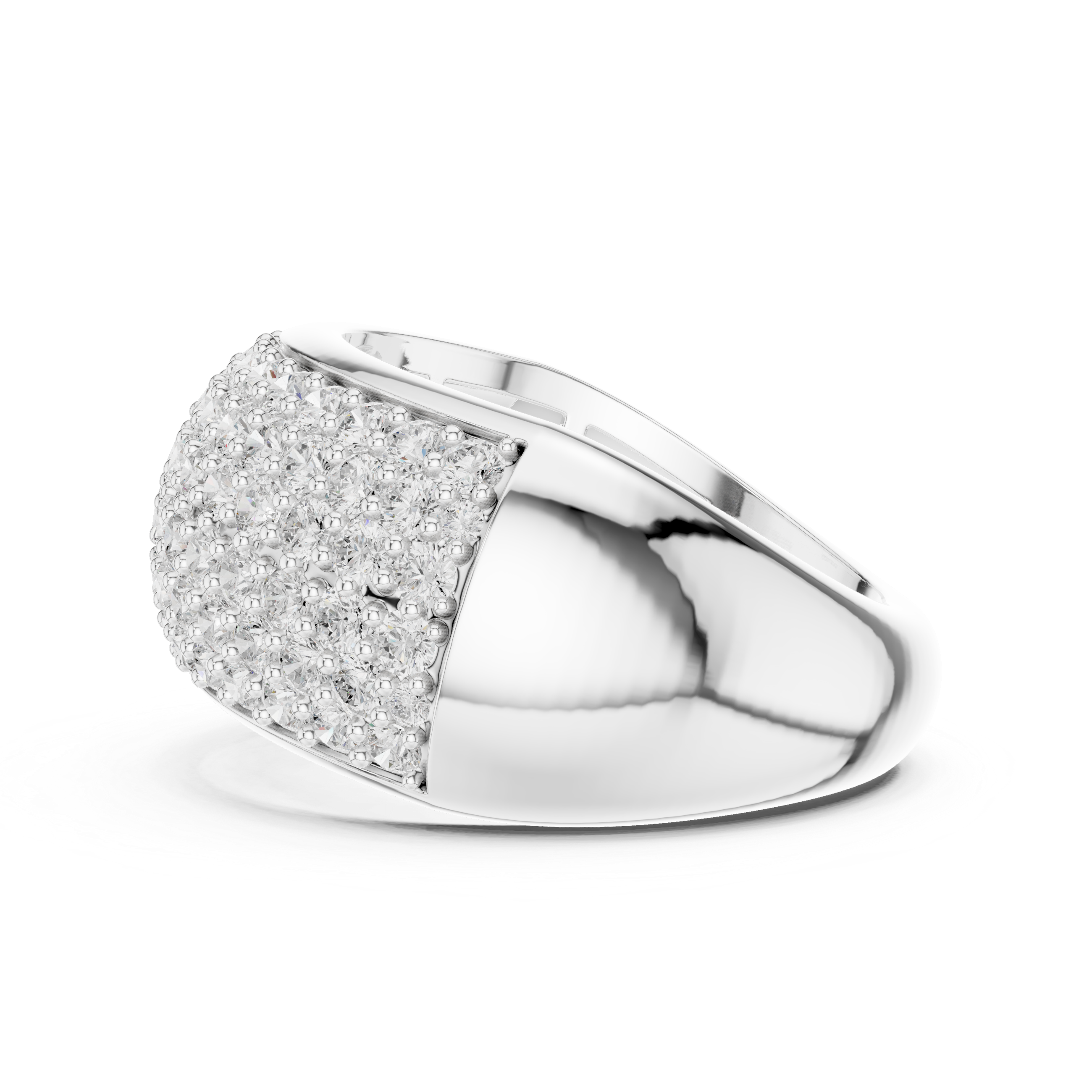 Wide Diamond Pave Statement Band