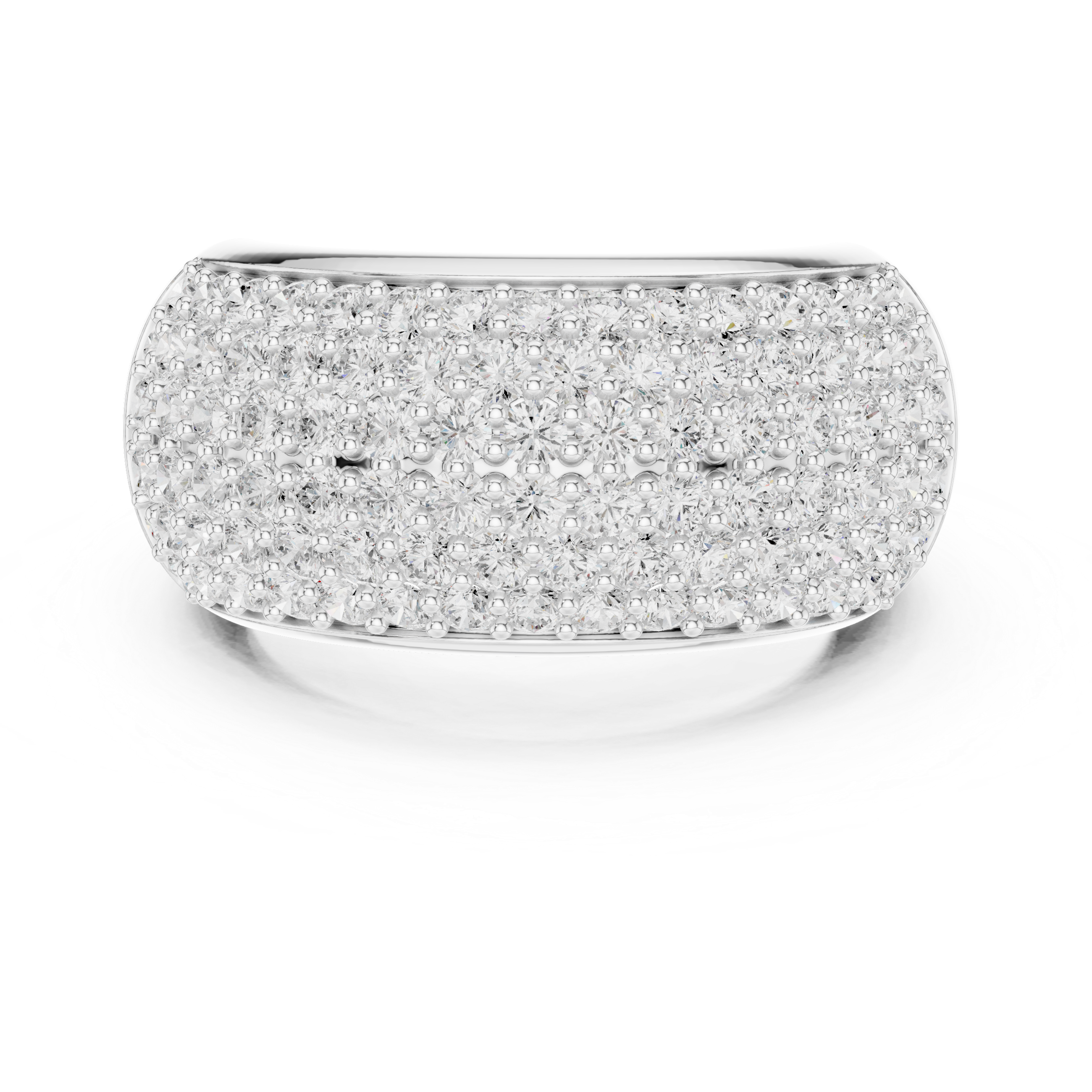 Wide Diamond Pave Statement Band