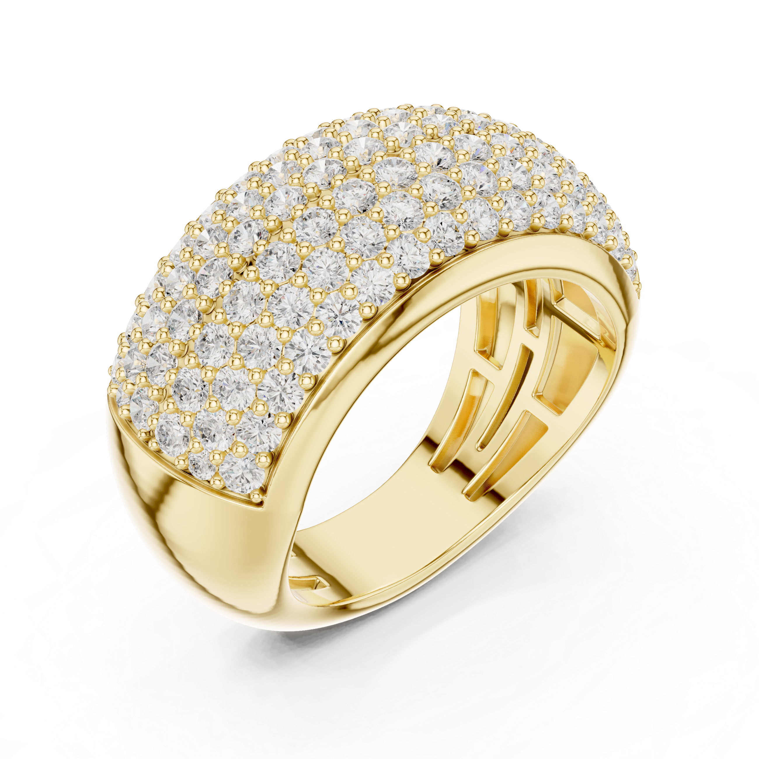 Wide Diamond Pave Statement Band