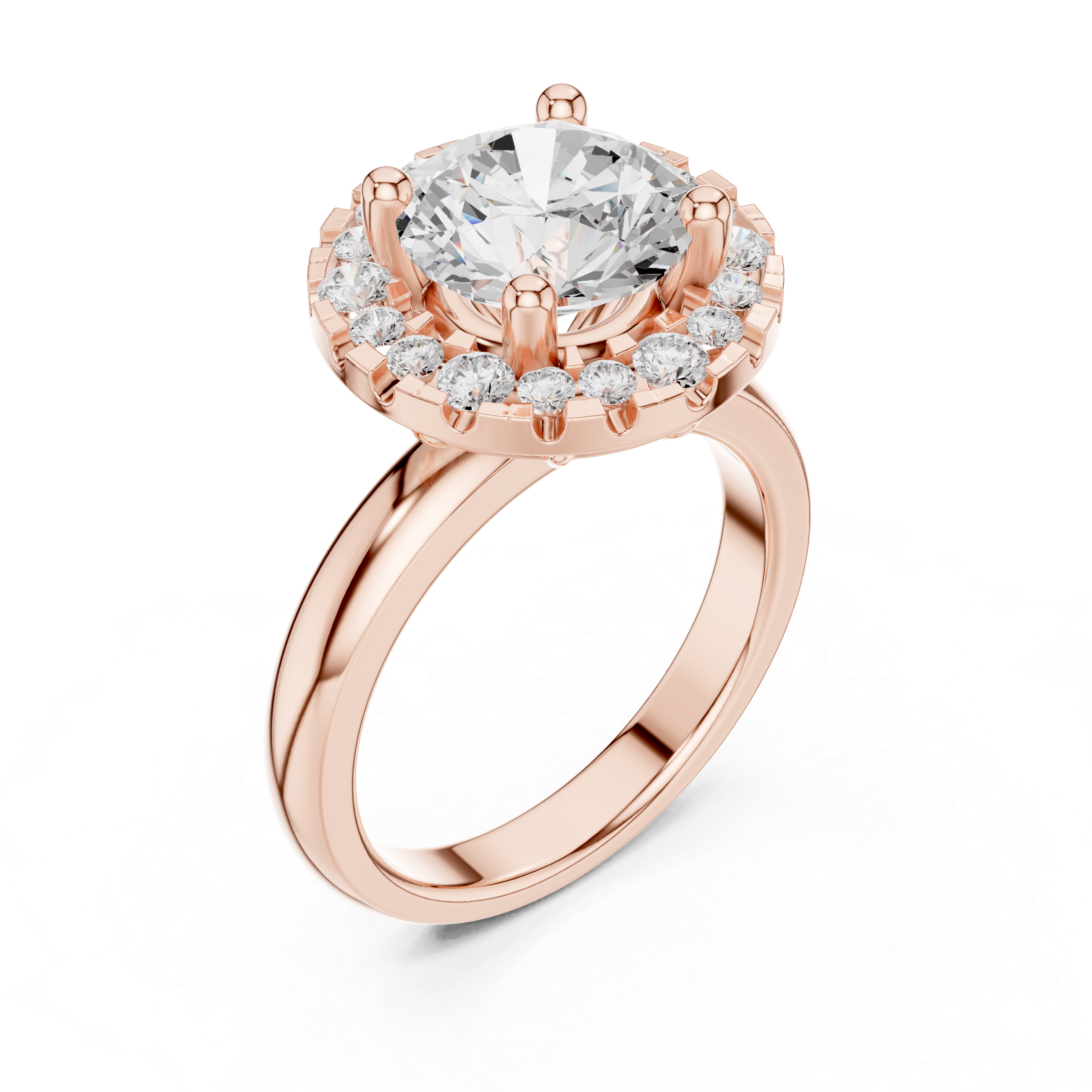 Radiant Halo Round Diamond Ring