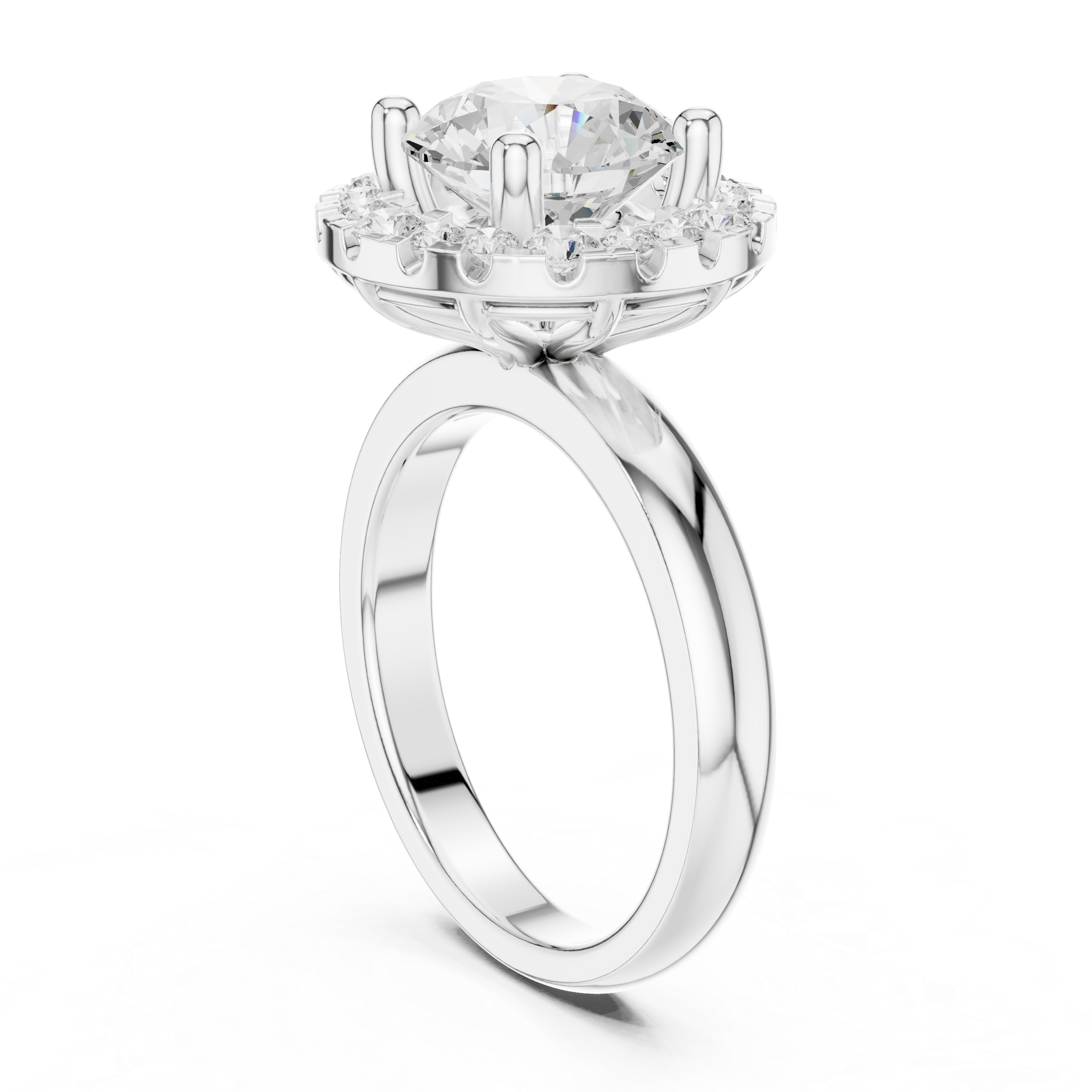 Radiant Halo Round Diamond Ring