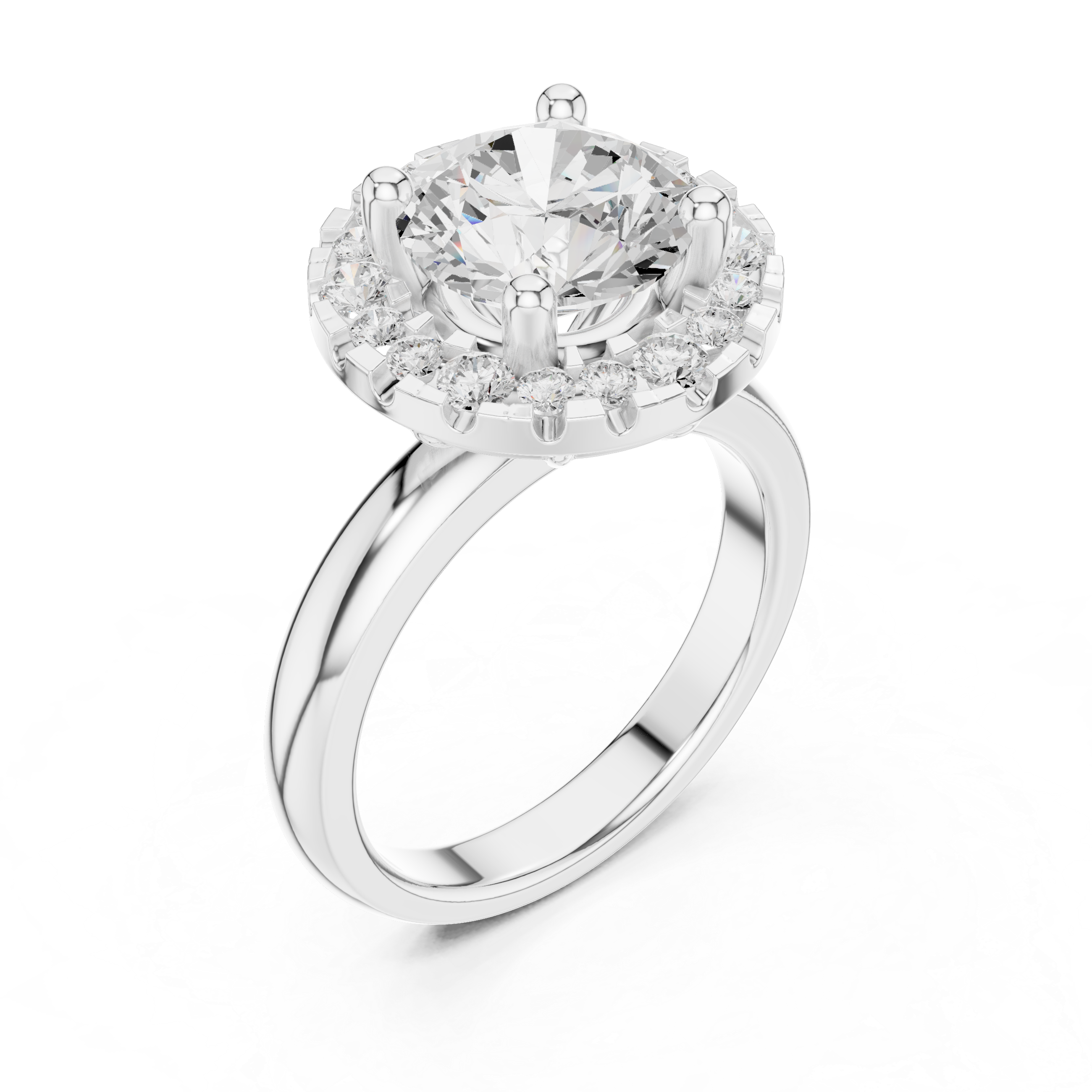 Radiant Halo Round Diamond Ring