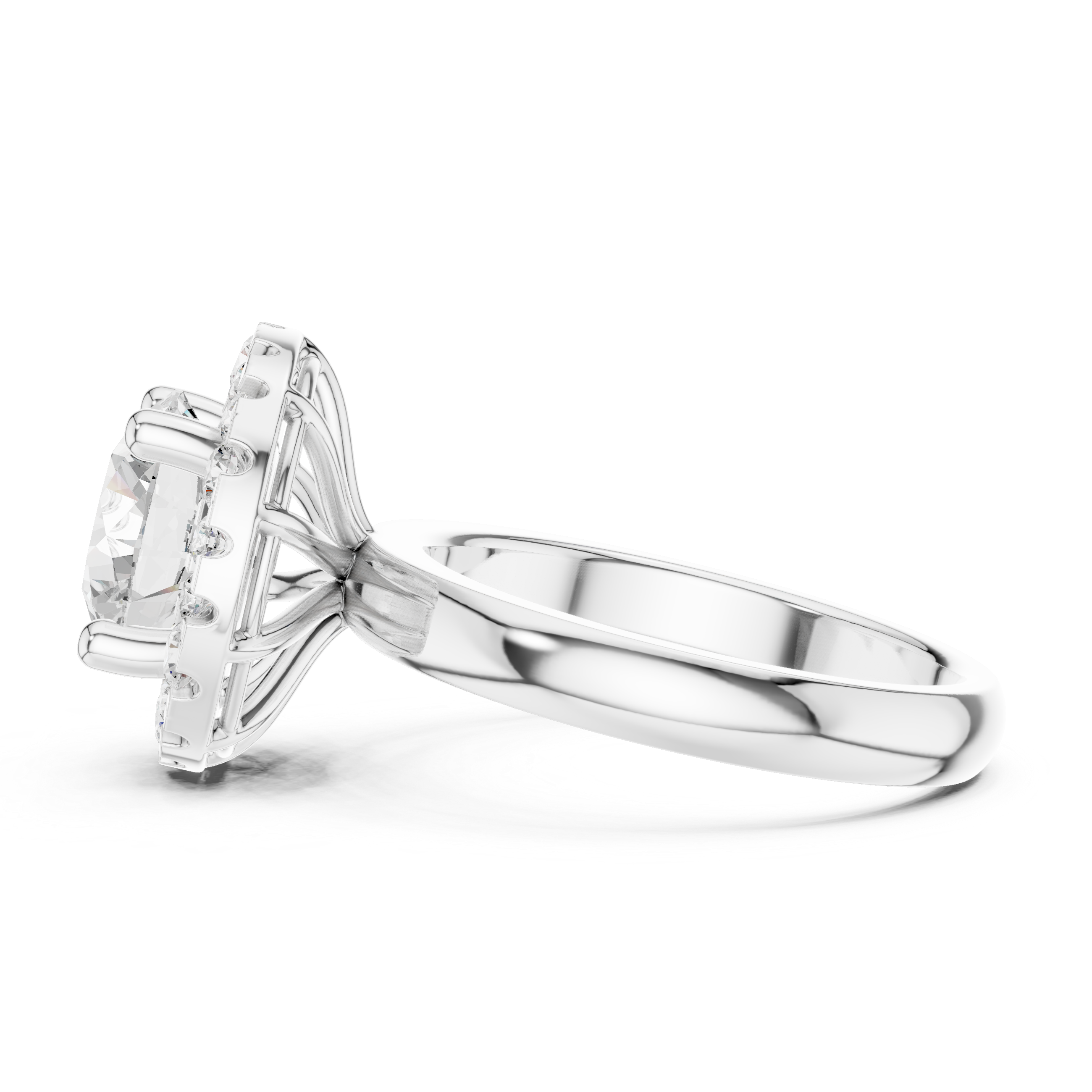 Radiant Halo Round Diamond Ring