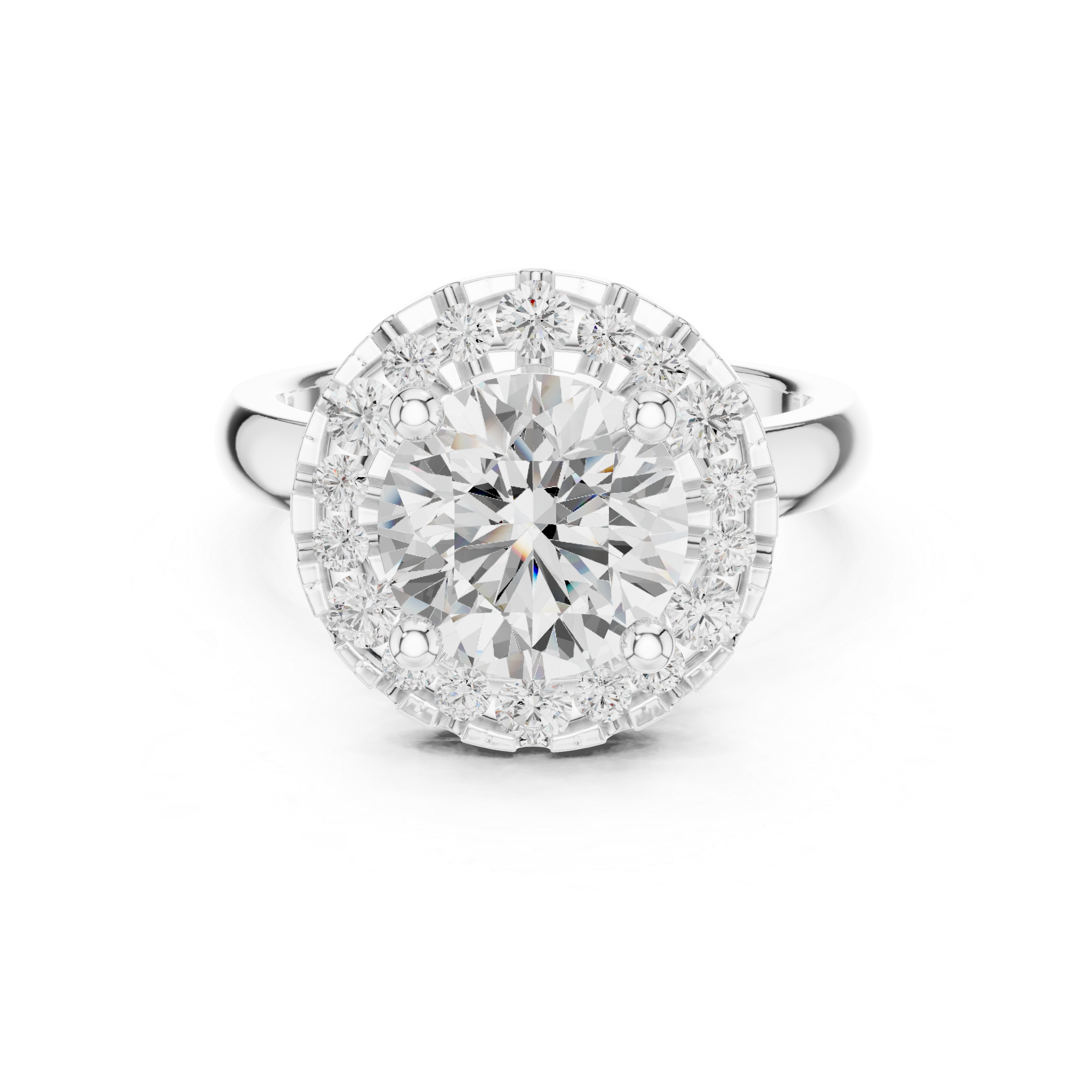 Radiant Halo Round Diamond Ring
