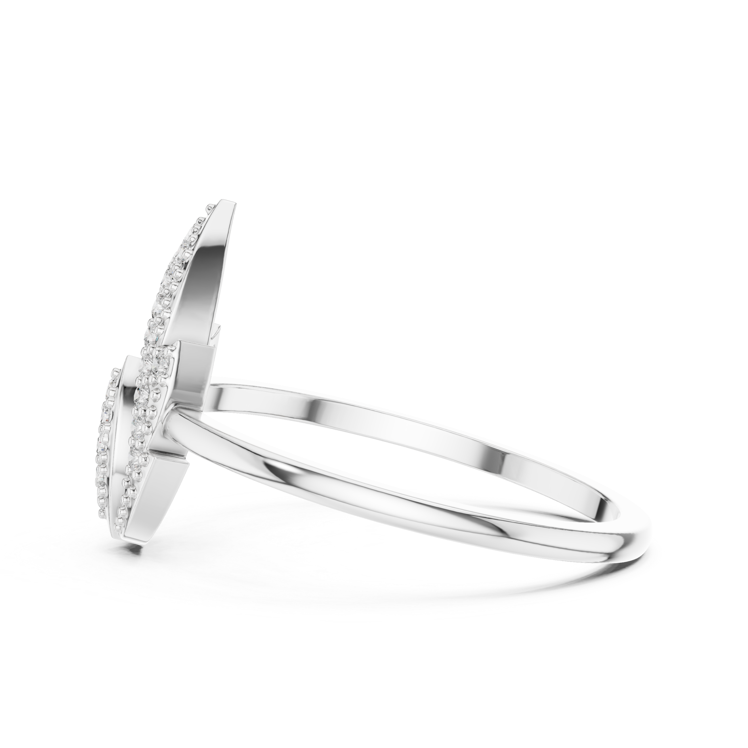Radiant Rose Leaf Diamond Ring