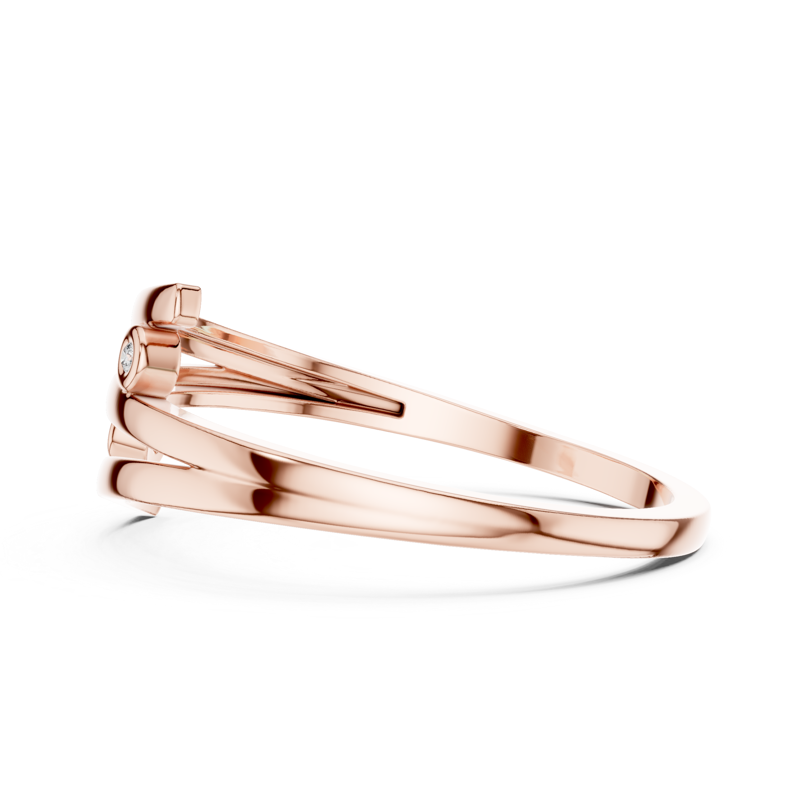 Elegant Gold Ring with Diamond Accents