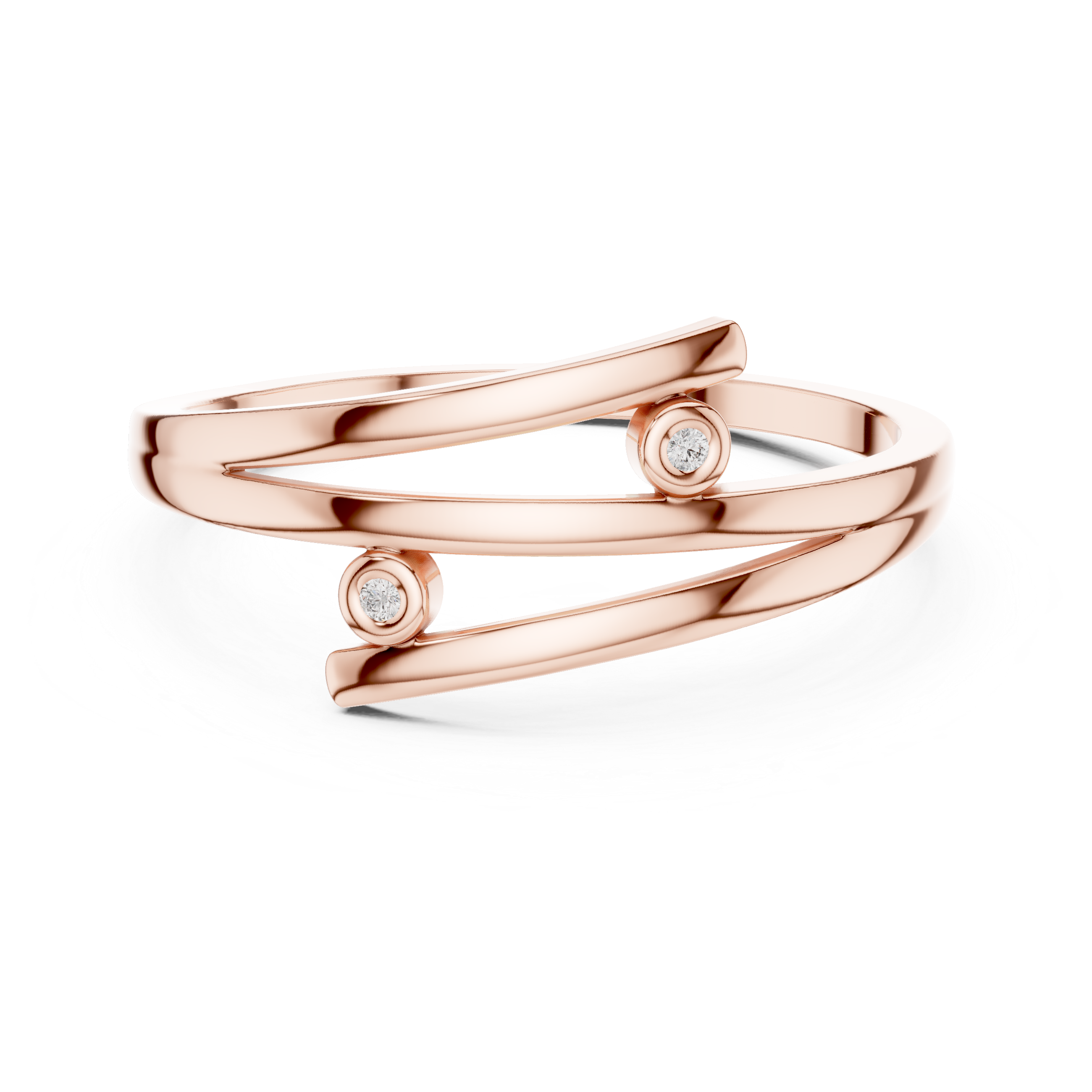 Elegant Gold Ring with Diamond Accents