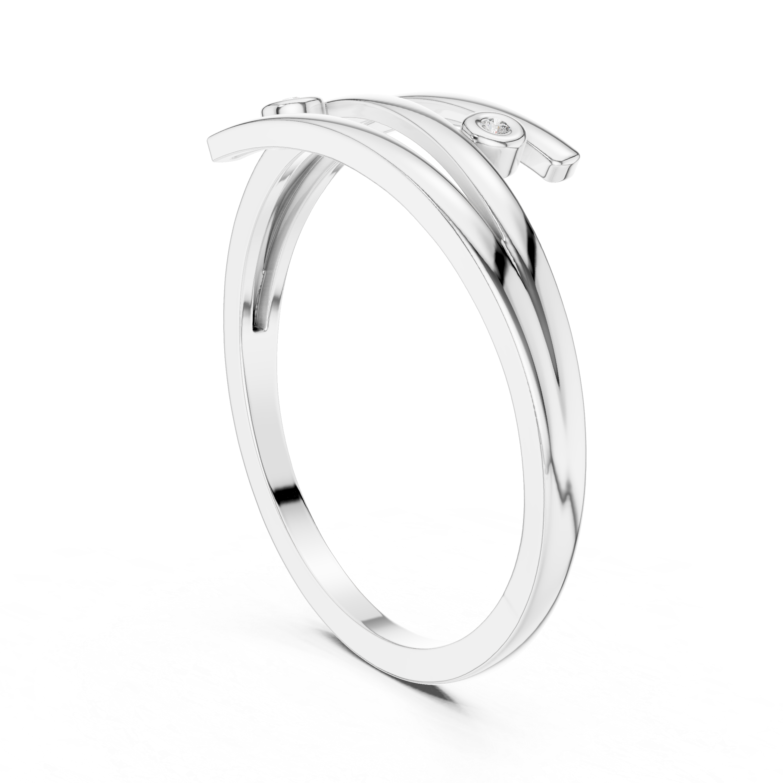 Elegant Gold Ring with Diamond Accents