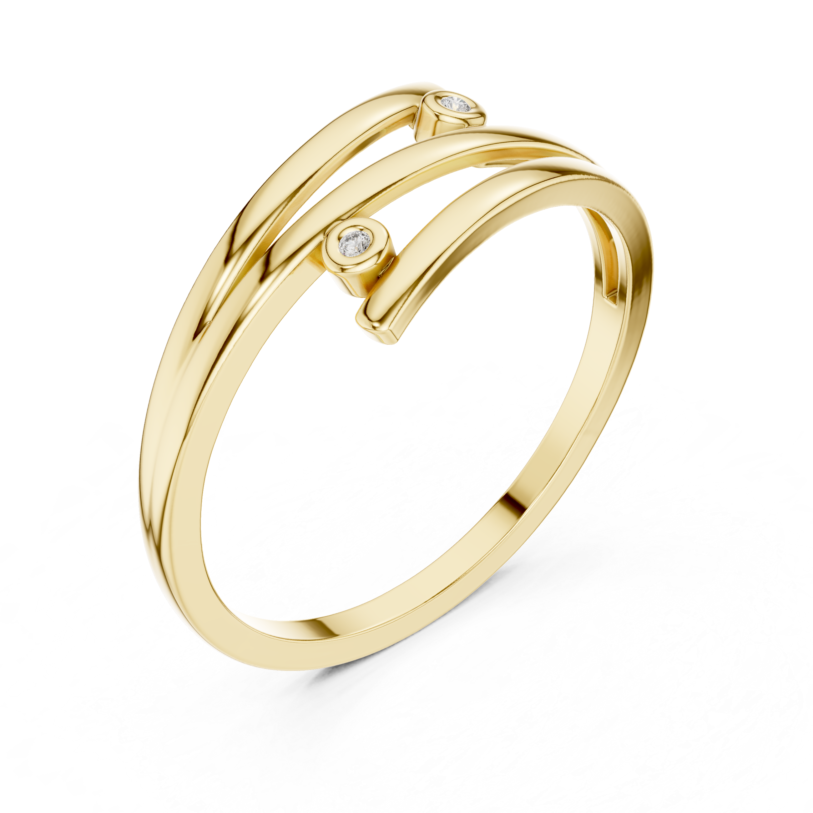 Elegant Gold Ring with Diamond Accents