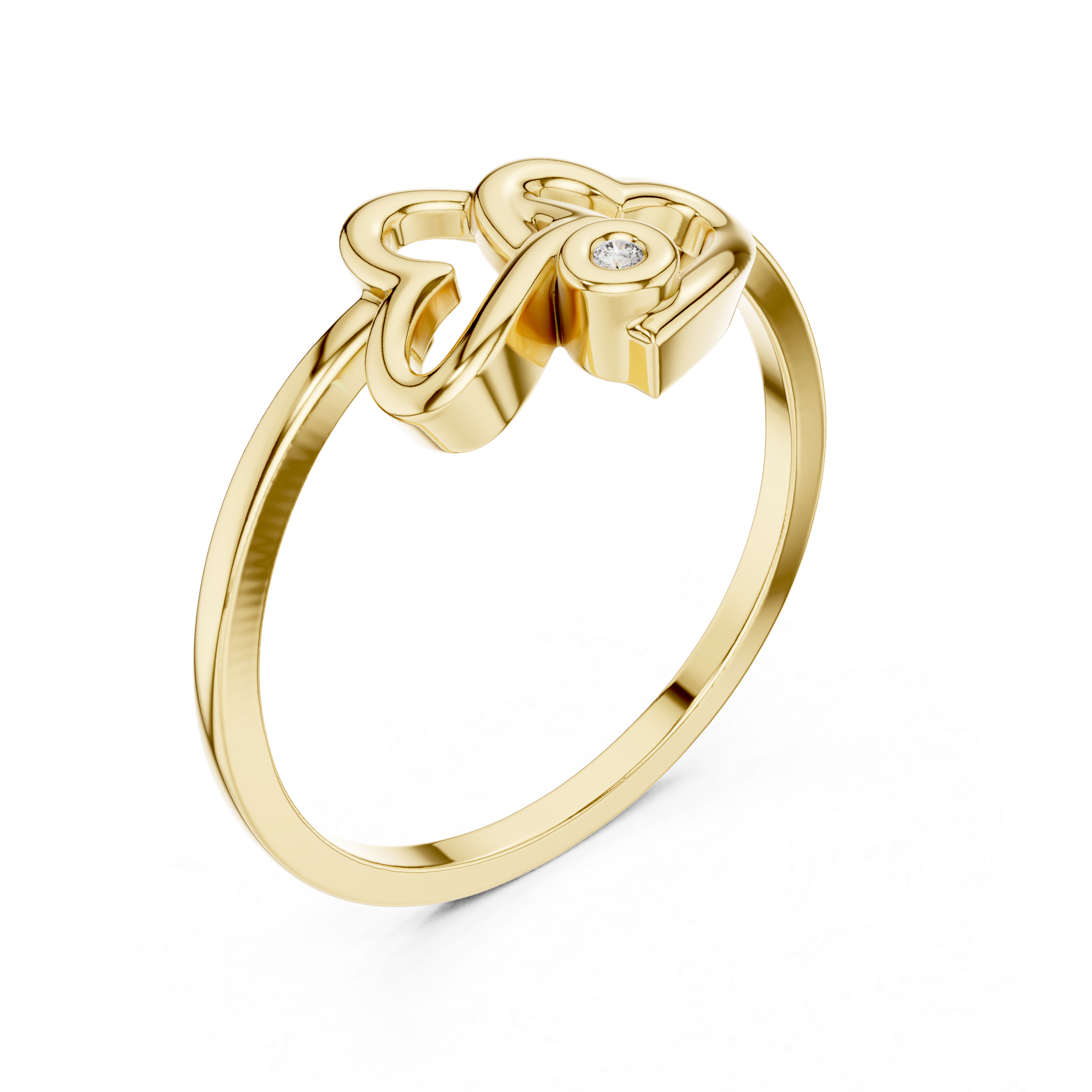 Elegant Gold Elephant Ring with Diamond Accent