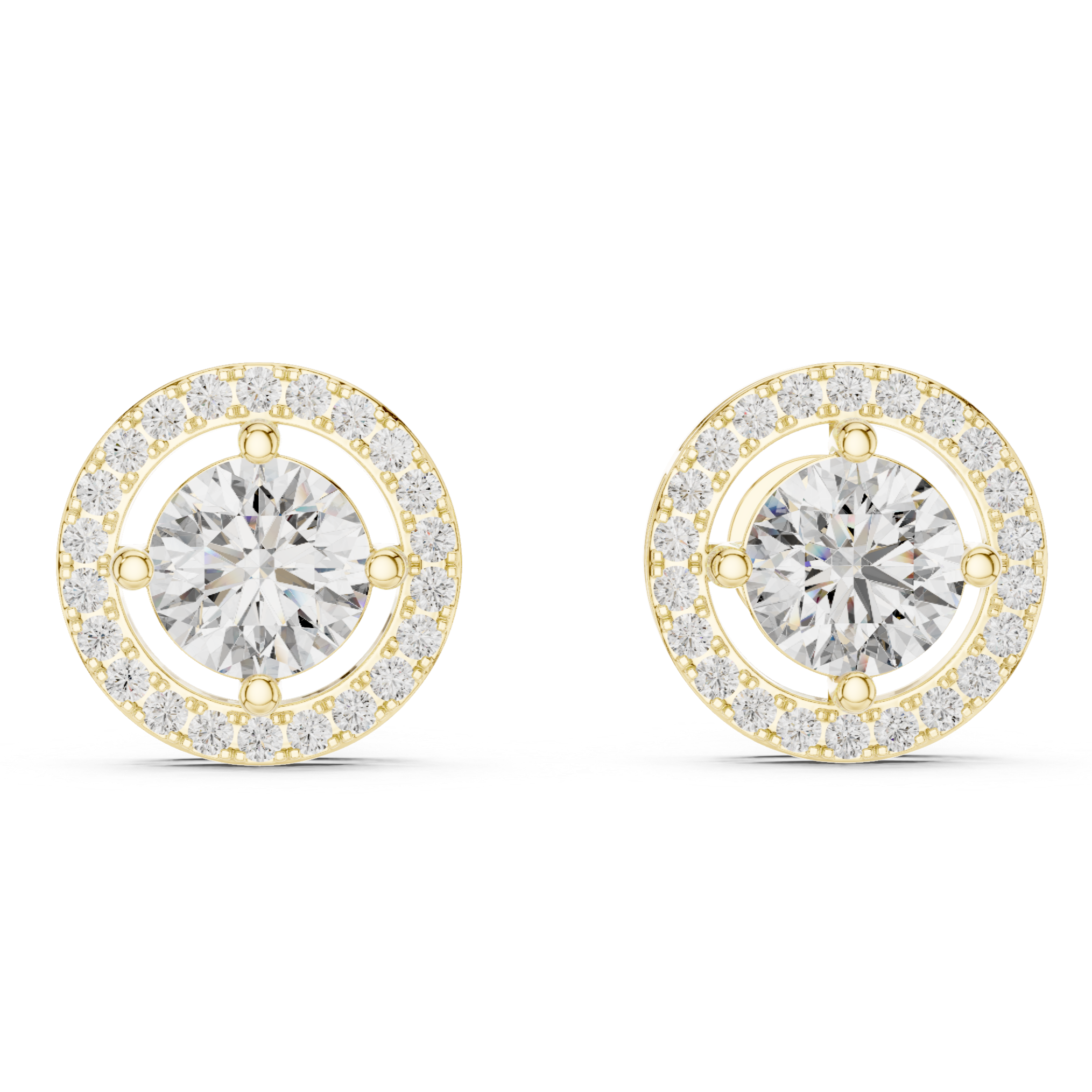Round and Melee Diamond Earrings