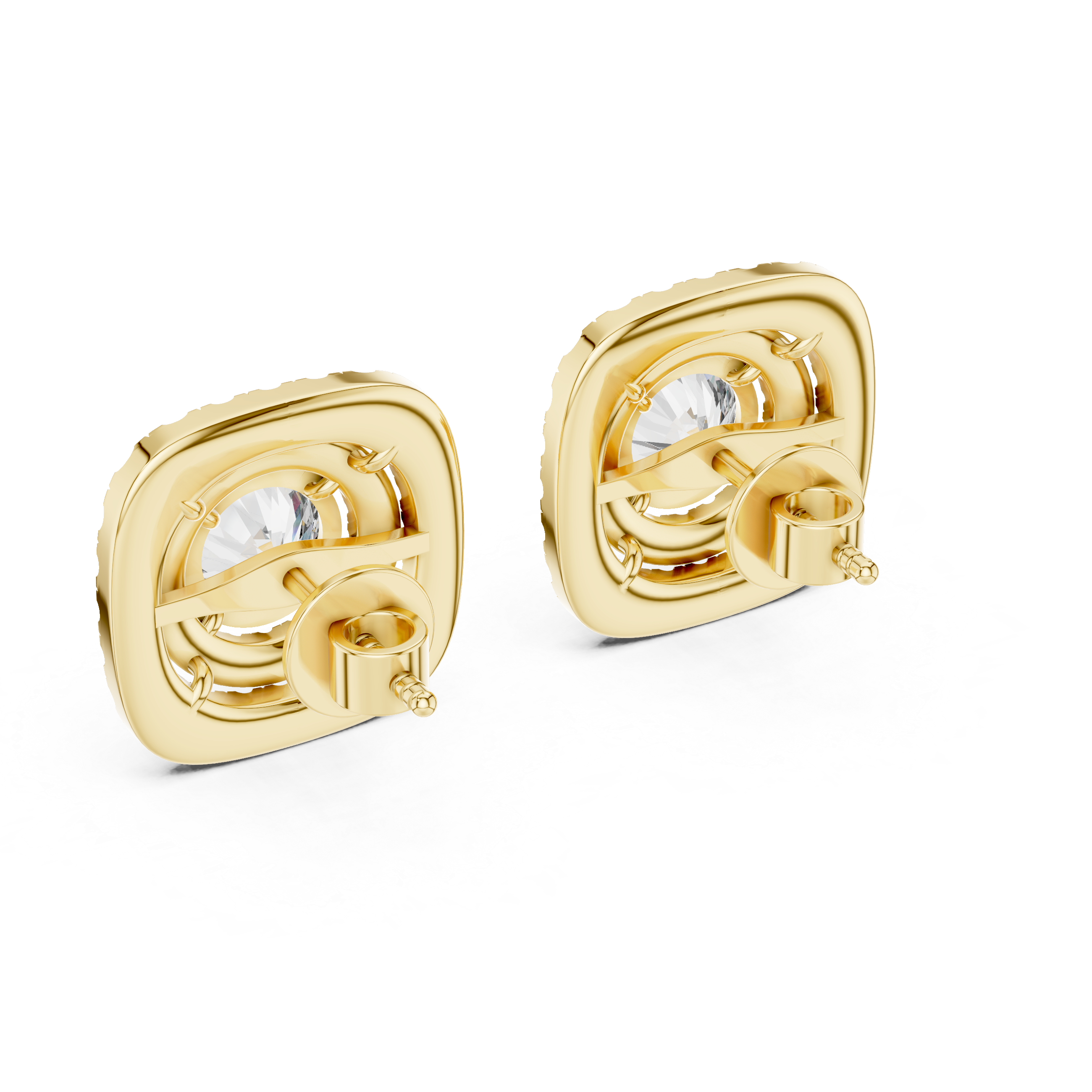 Round Diamond Halo Earrings