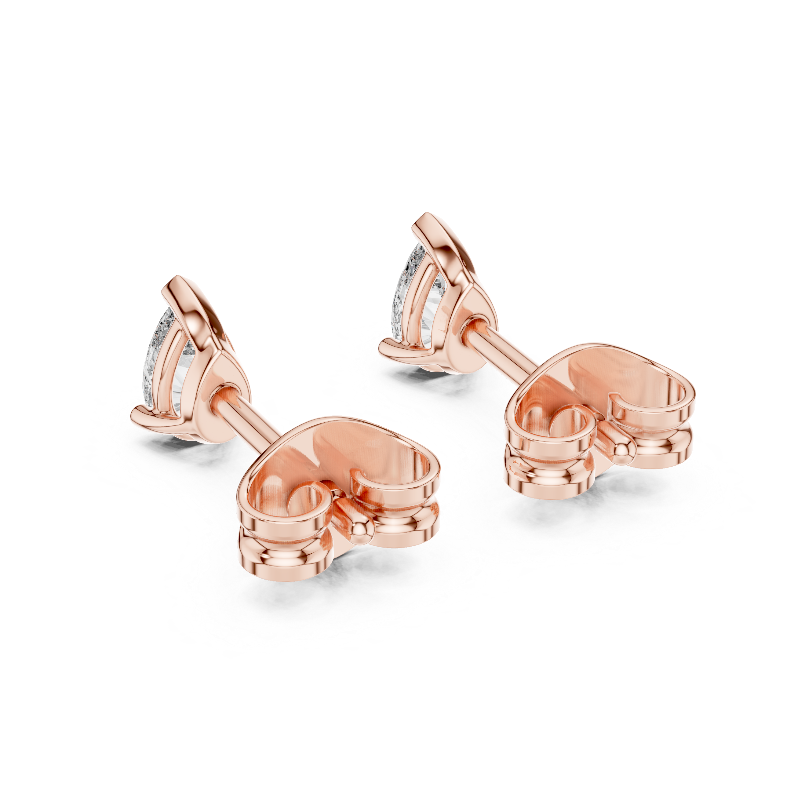 Delicate Pear-Shaped Diamond Stud Earrings