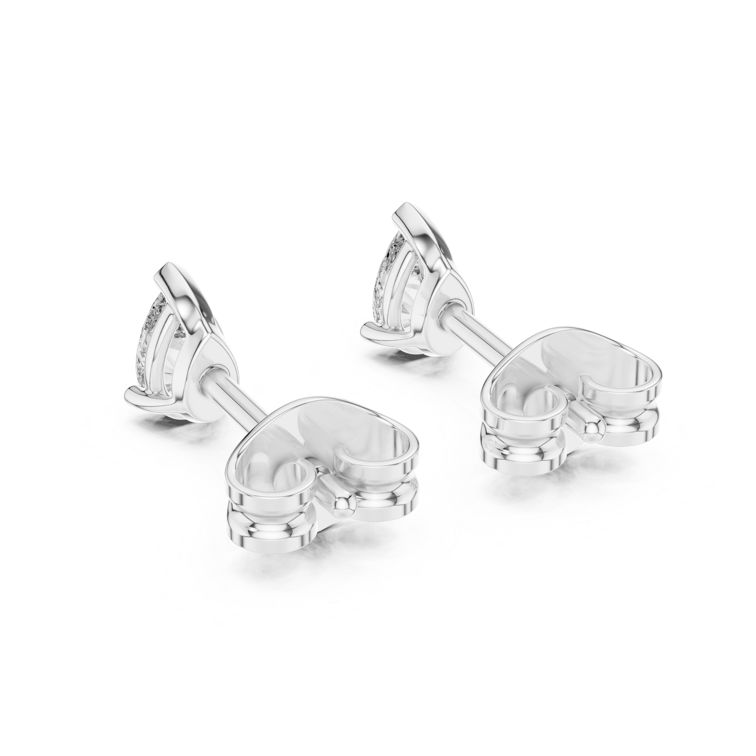 Delicate Pear-Shaped Diamond Stud Earrings