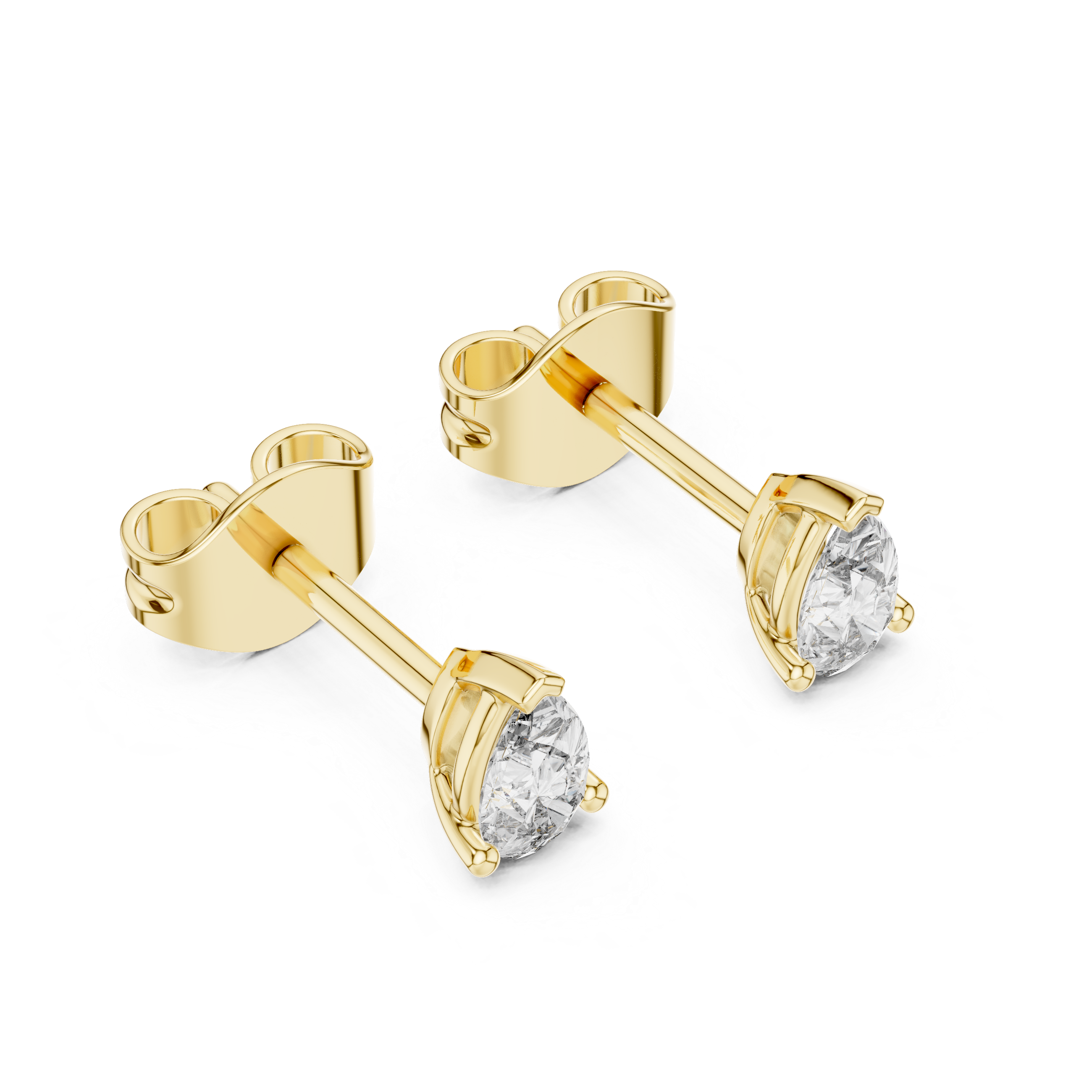 Delicate Pear-Shaped Diamond Stud Earrings