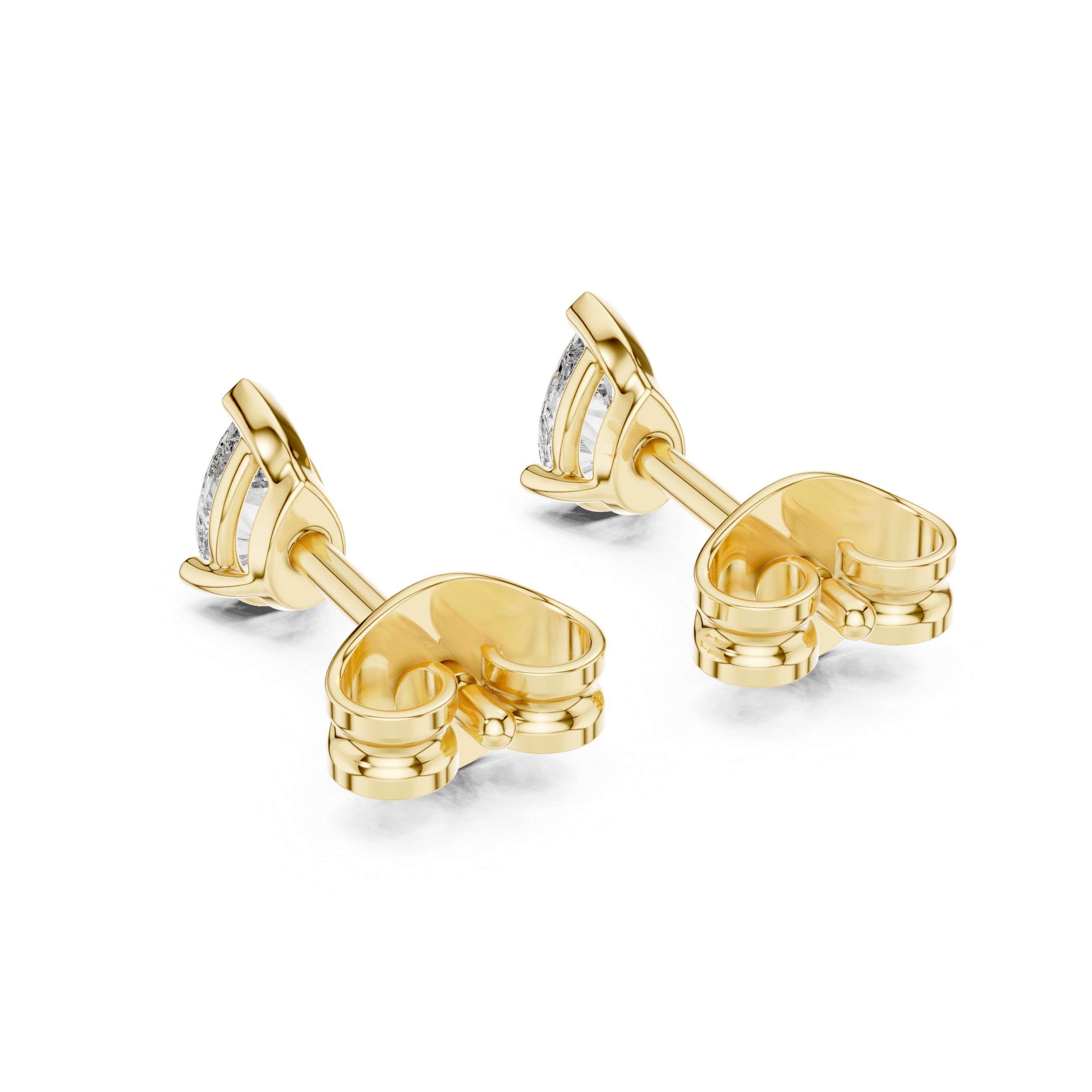 Delicate Pear-Shaped Diamond Stud Earrings