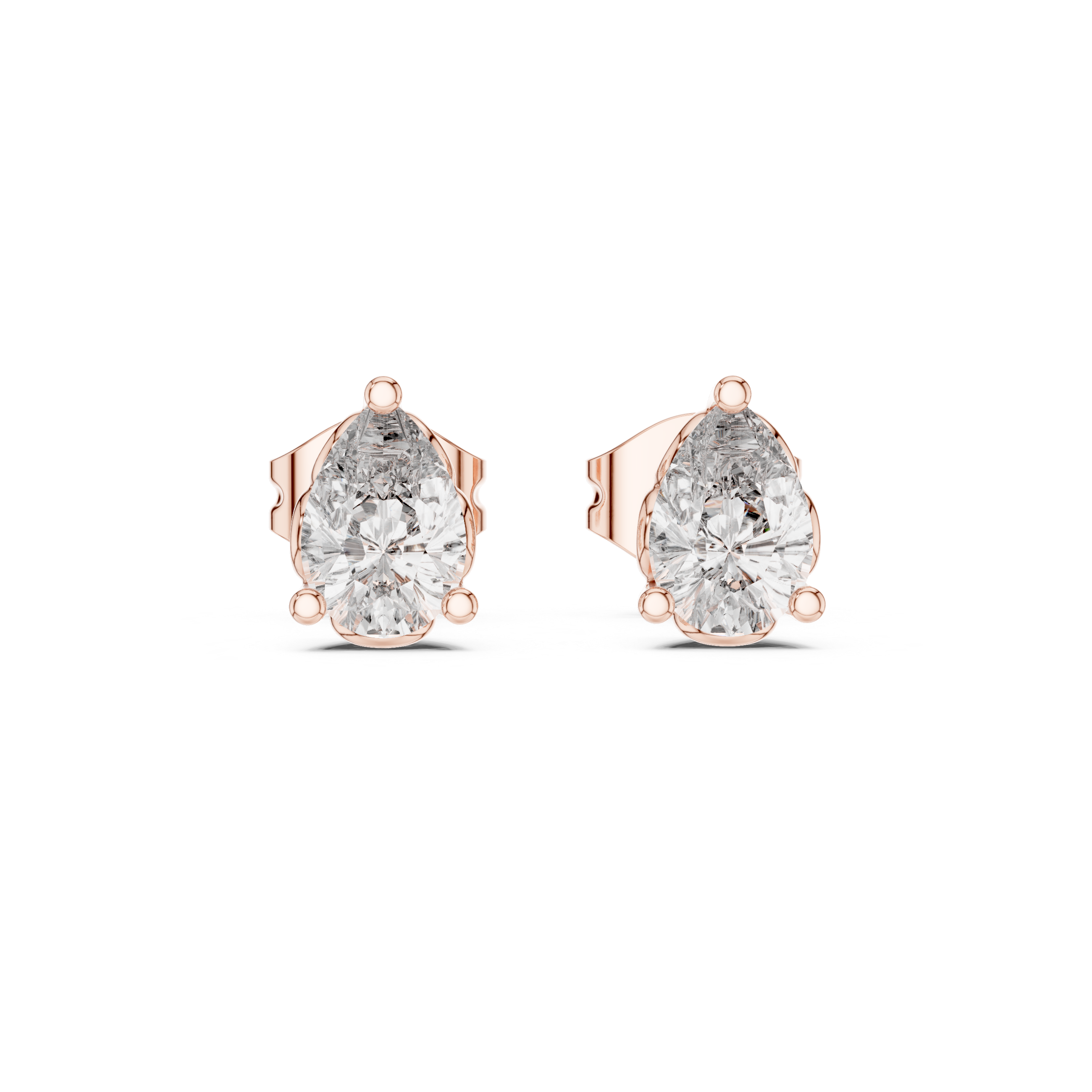 Pear-Cut Diamond Stud Earrings
