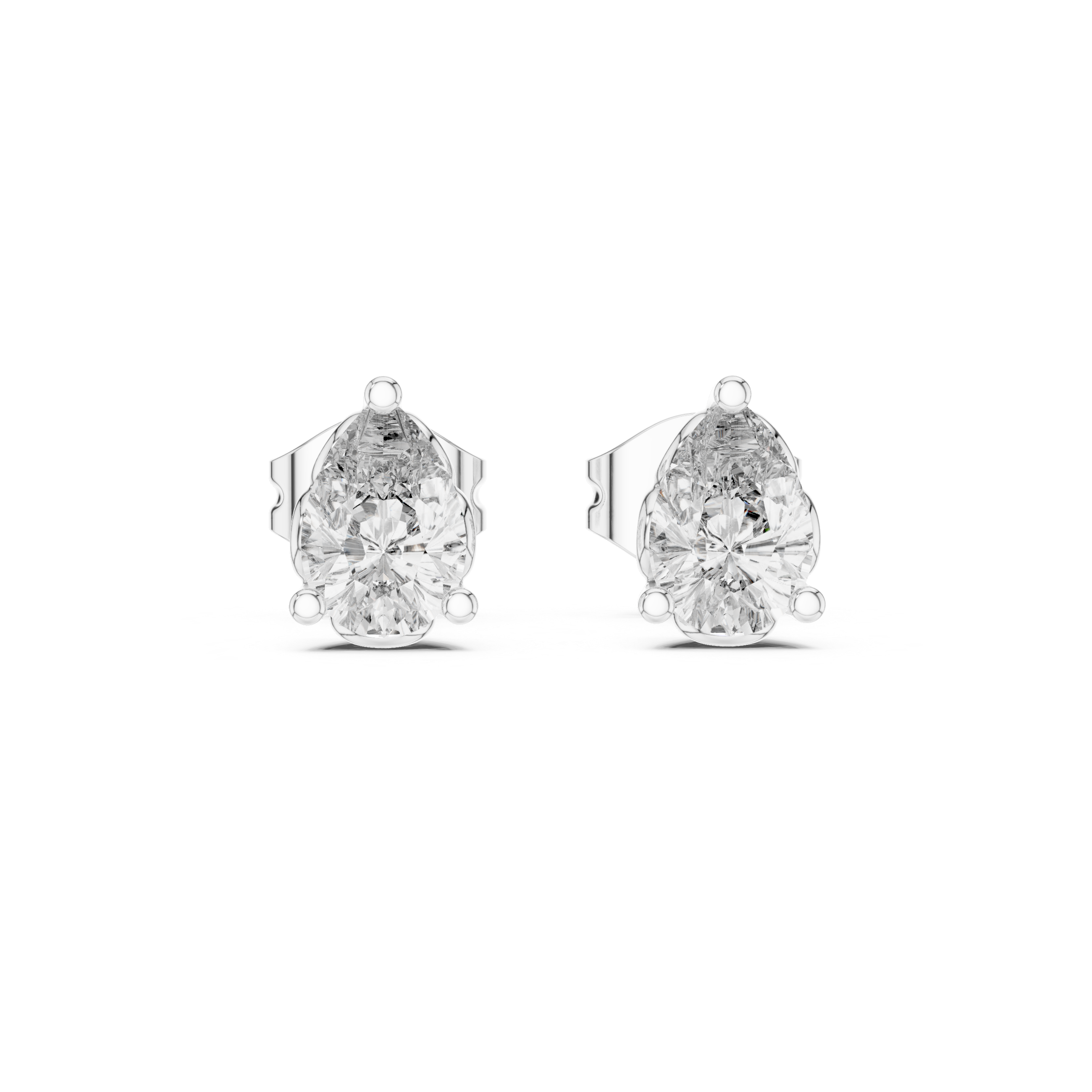 Pear-Cut Diamond Stud Earrings