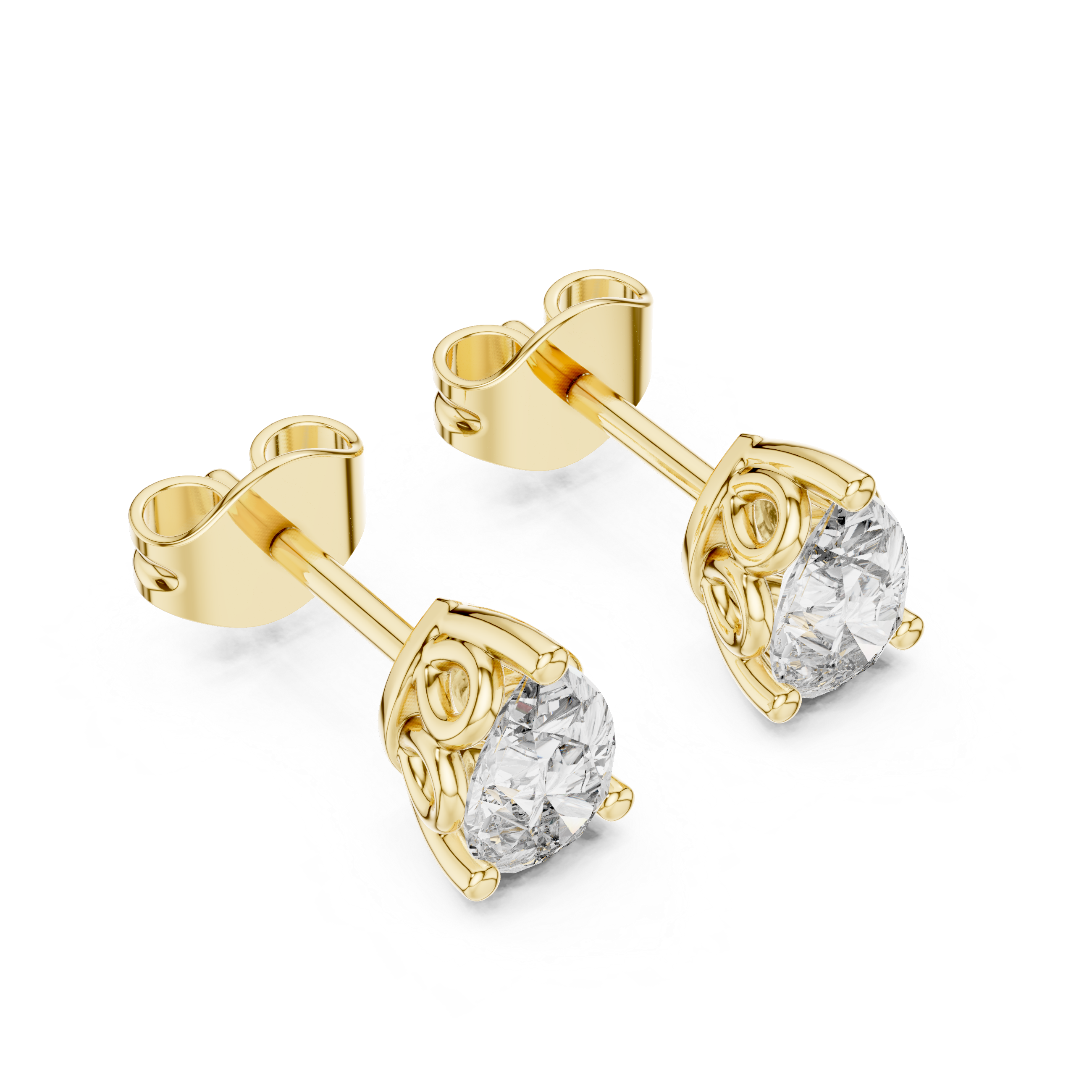 Pear-Cut Diamond Stud Earrings