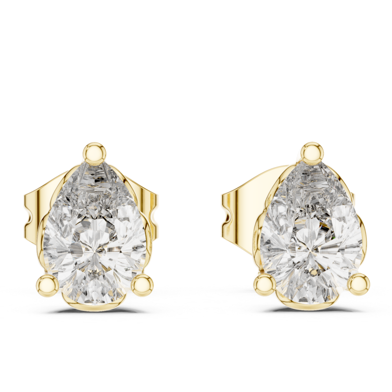 Pear-Cut Diamond Stud Earrings