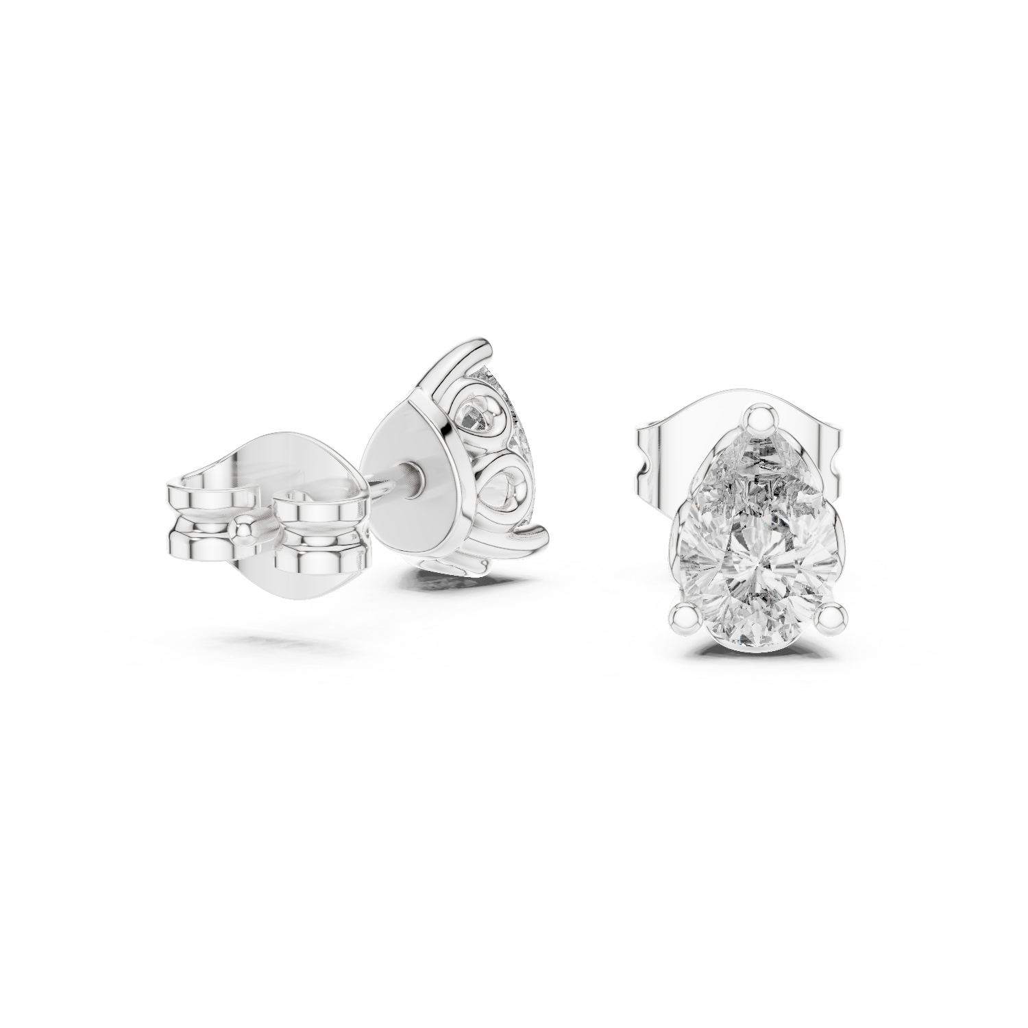 Pear-Cut Diamond Stud Earrings