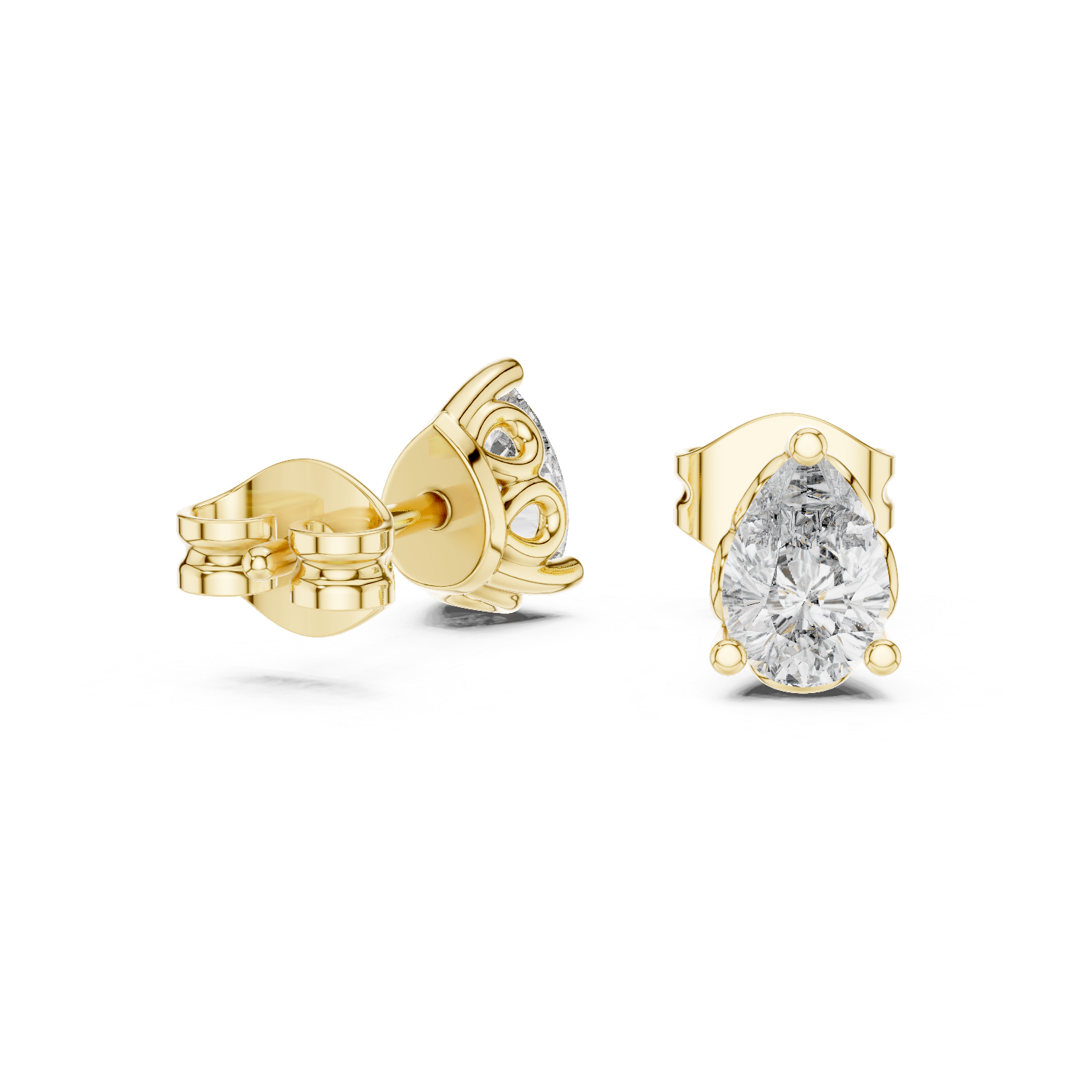 Pear-Cut Diamond Stud Earrings