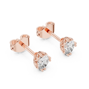 earrings with round brilliant cut diamonds.