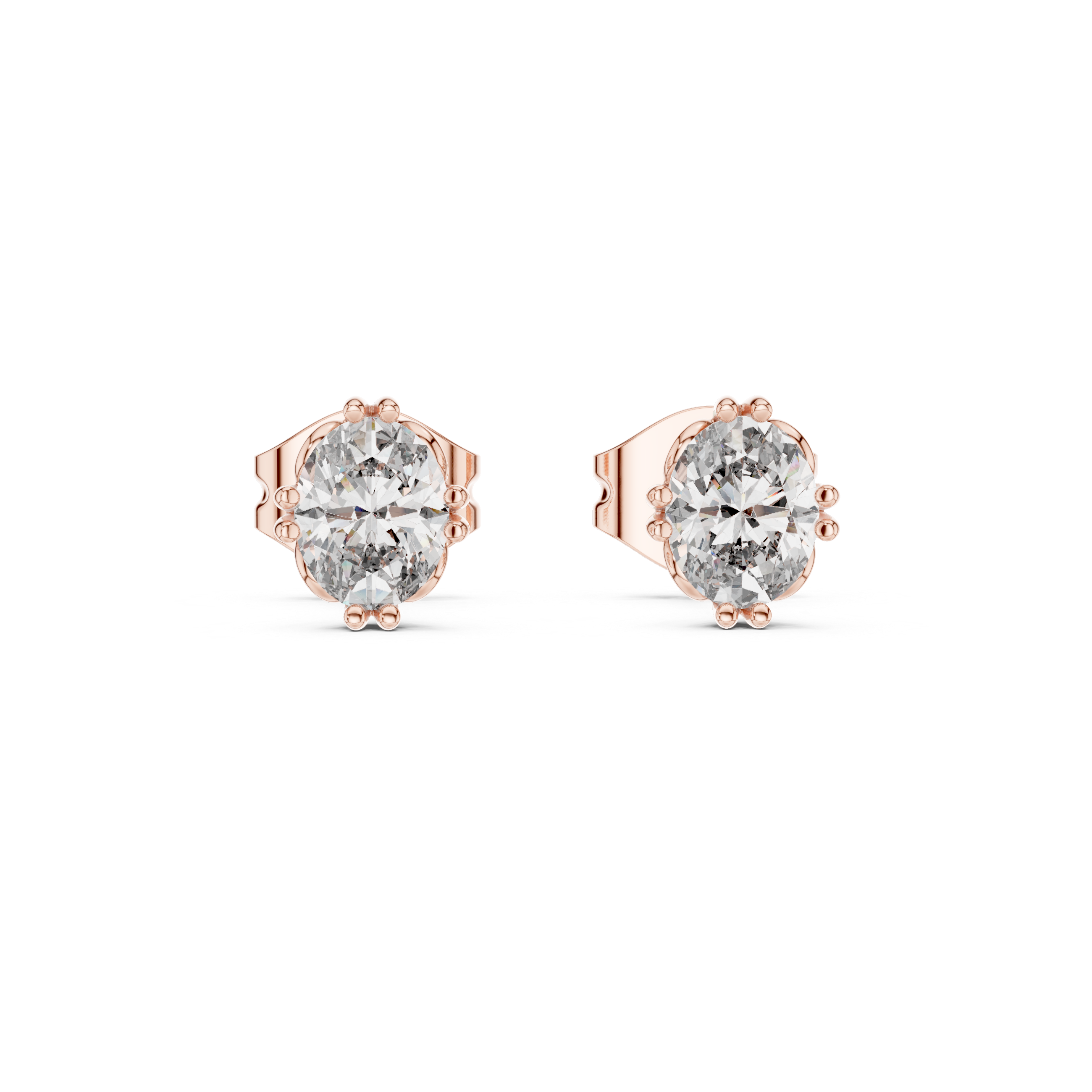 earrings with round brilliant cut diamonds.