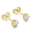 earrings with round brilliant cut diamonds.