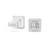 Radiant Halo Square Stud Earrings